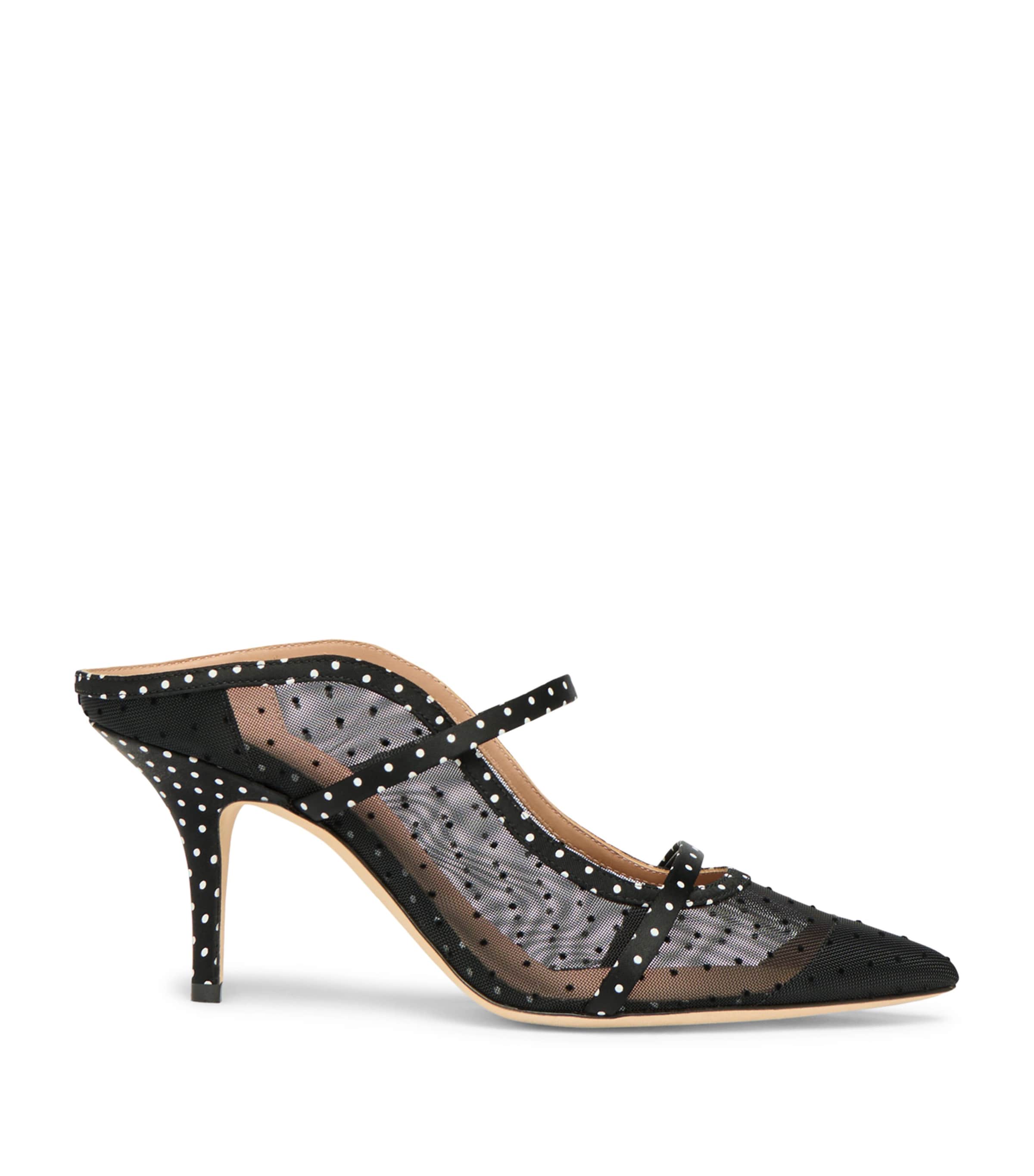 Mesh Polka Dot Maureen Mules 70 BLACK Image 1