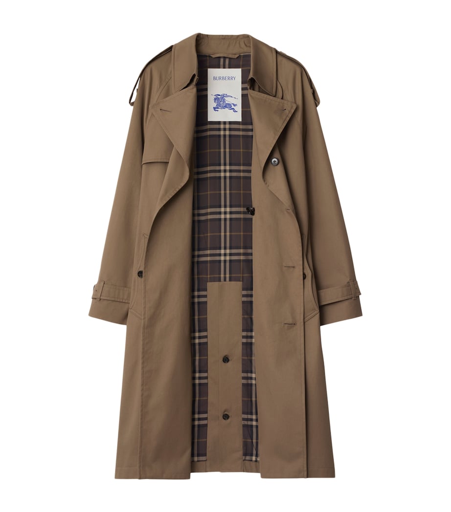 Long Gabardine Chestwood Trench Coat CLAY BROWN Image 4