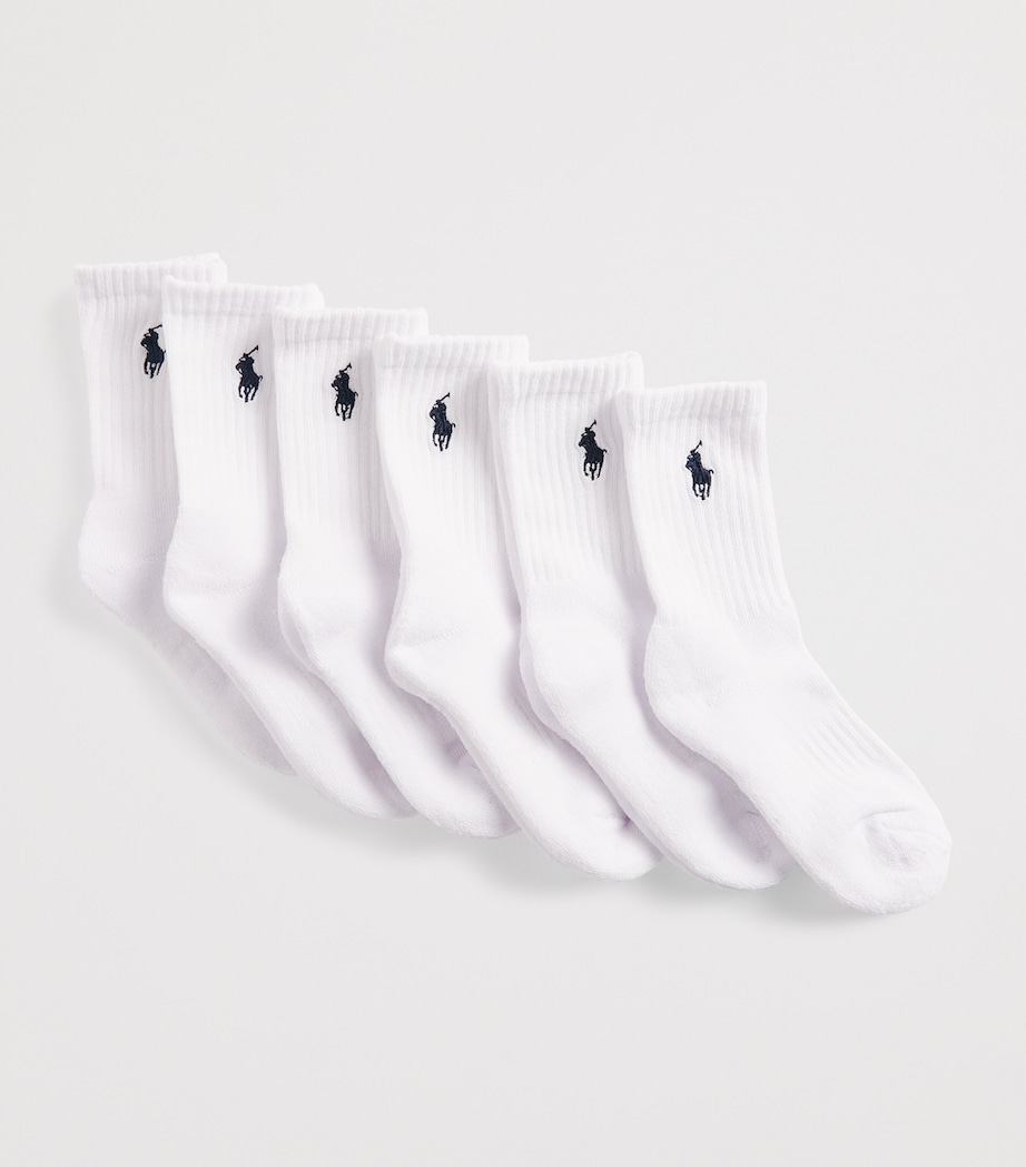 Ralph Lauren Kids Cotton-Blend Ankle Socks (Pack of 6) White Image 2