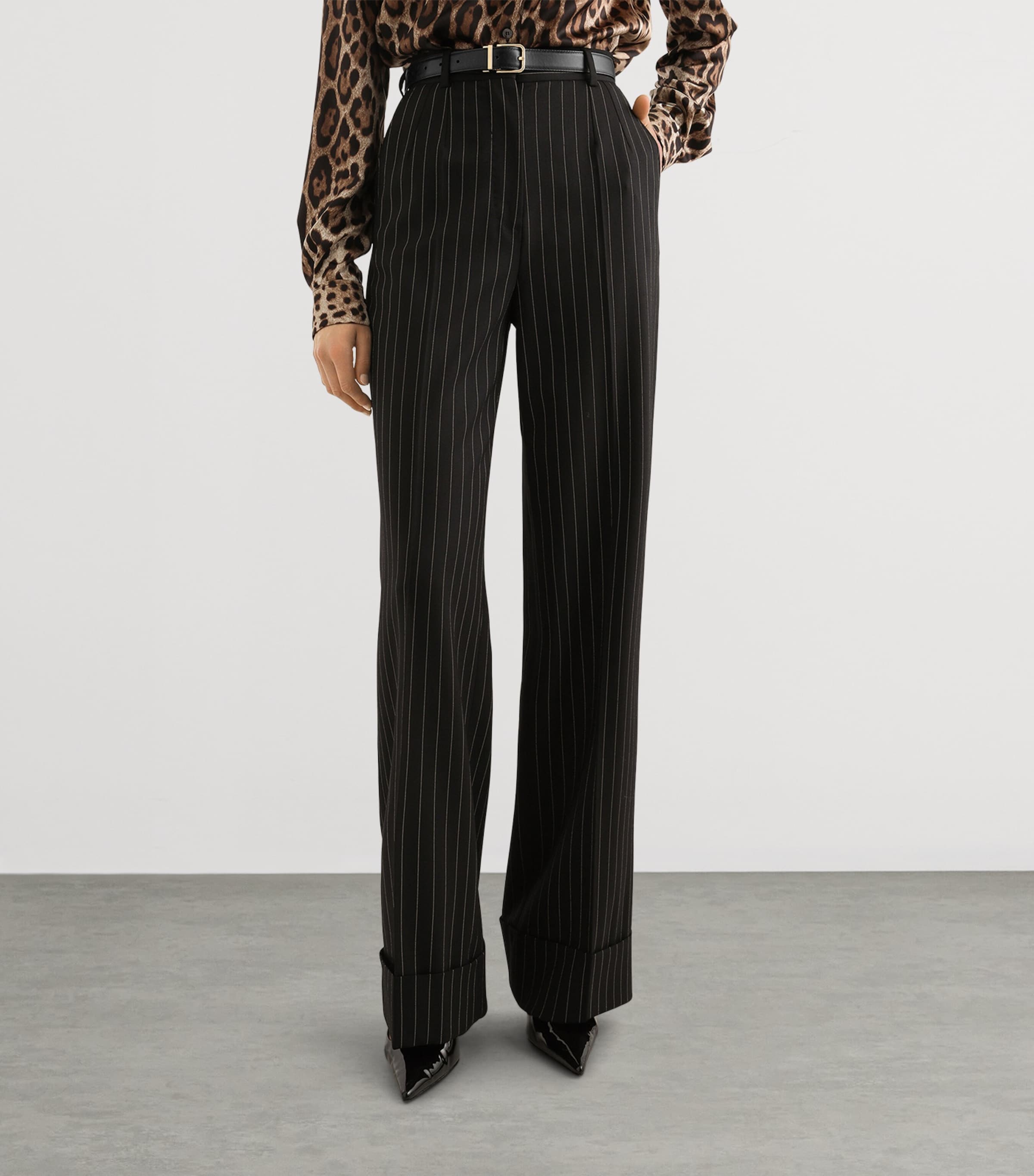 Stretch-Wool Pinstripe Trousers S8051-STRI Image 3