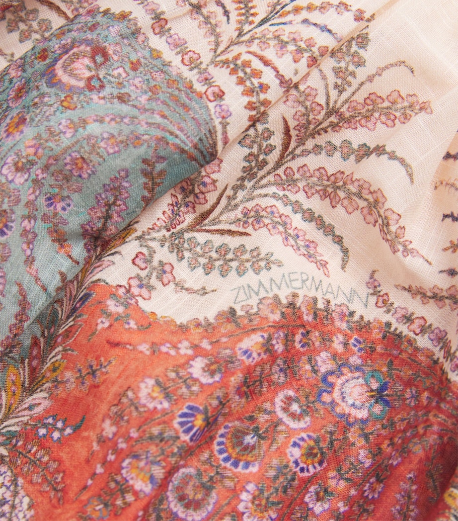 Cotton Rhiannon Kids Tie Front Dress (2-12 Years) CREAM PAISLEY Image 3