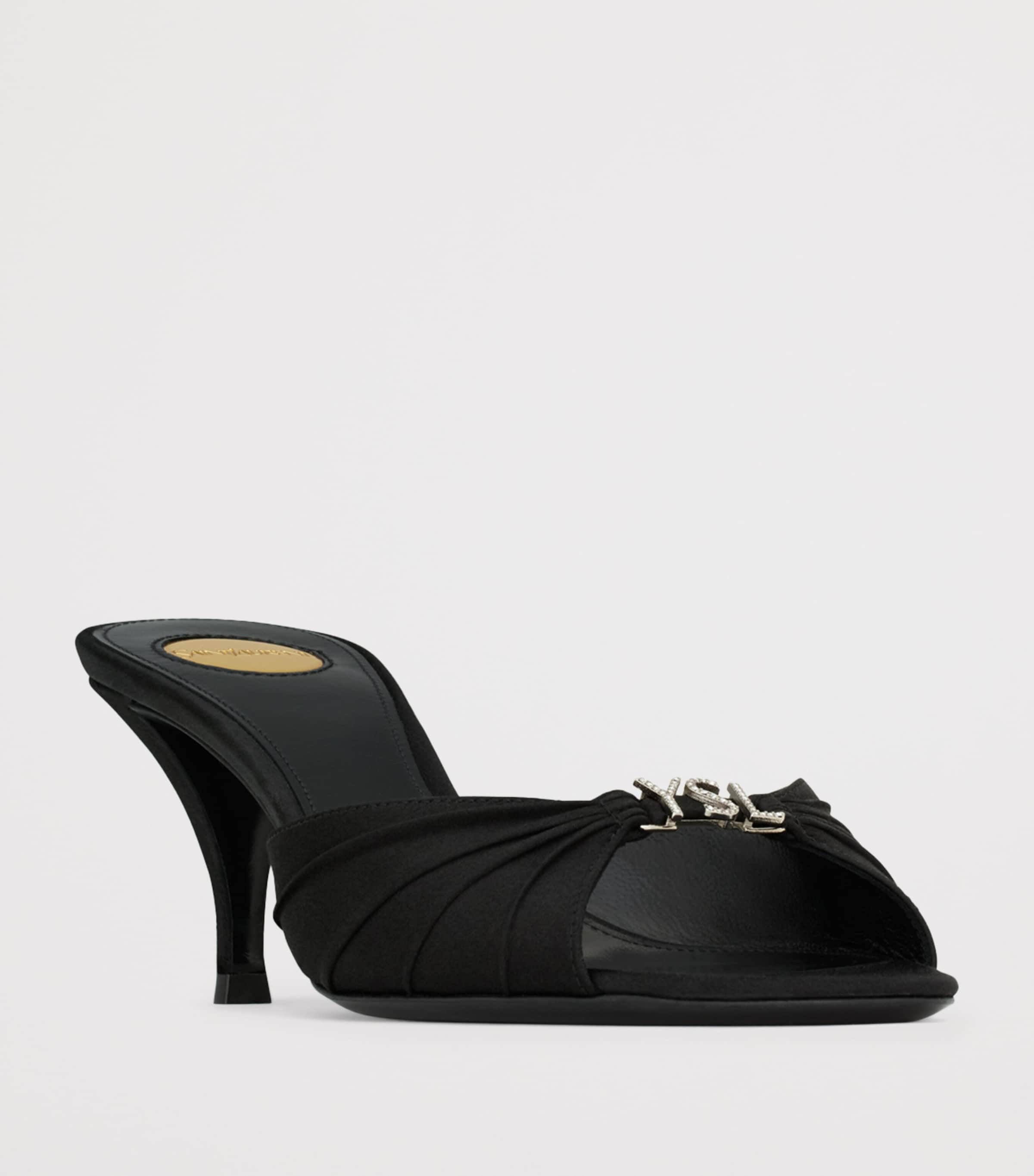 Saint Laurent Satin Jerry Heeled Mules 60 Image 2
