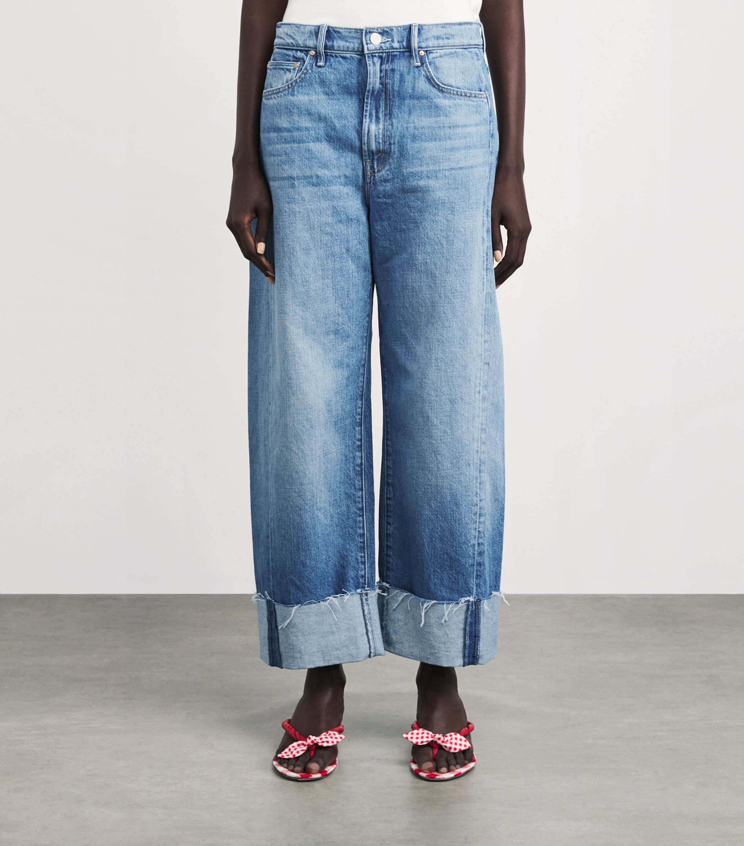 MOTHER Womens The Half-Pipe Ankle-Cuff Jeans Lbi Last Bite Image 4