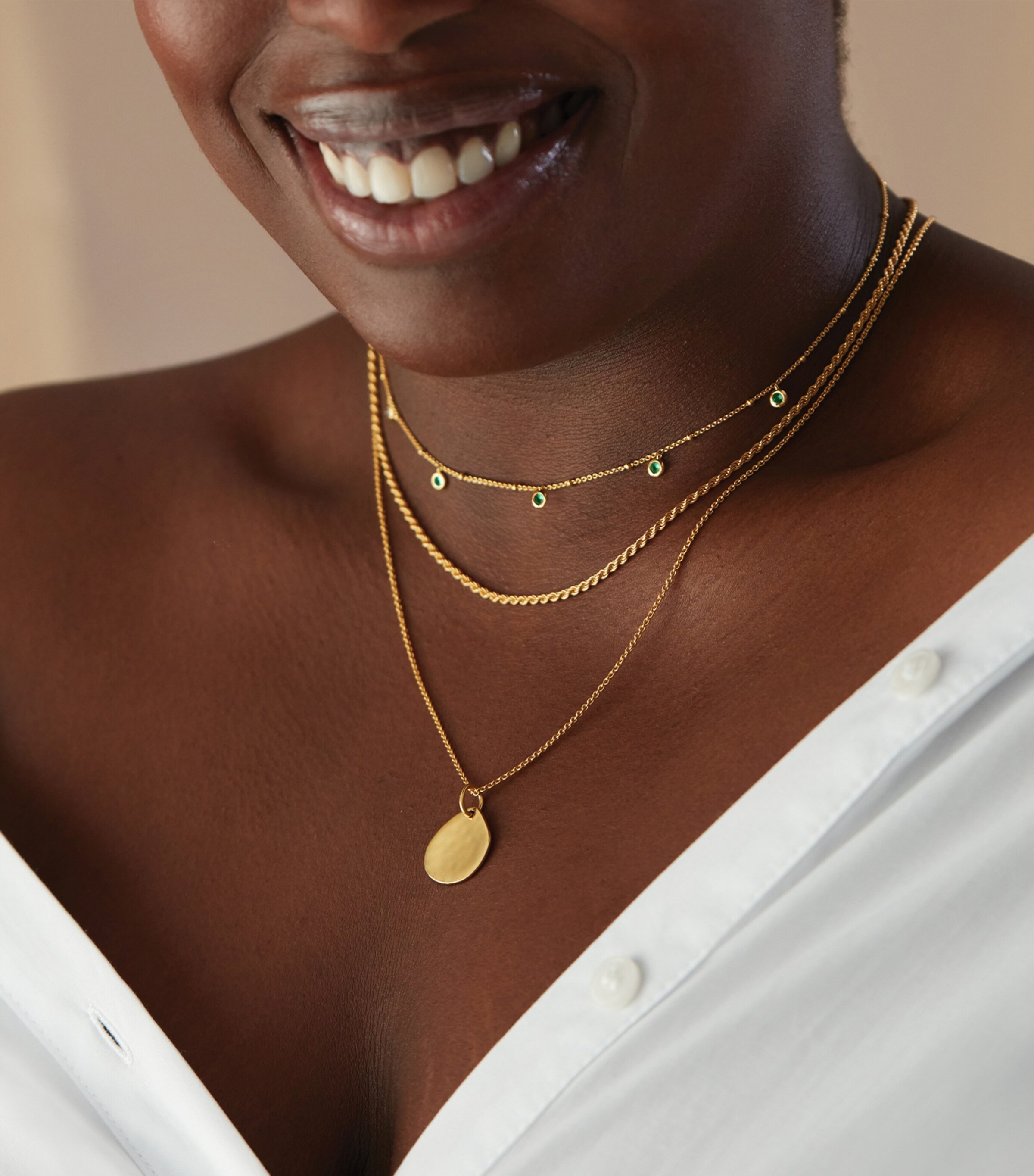 Monica Vinader Gold Vermeil and Green Onyx Chain Necklace — photo 5