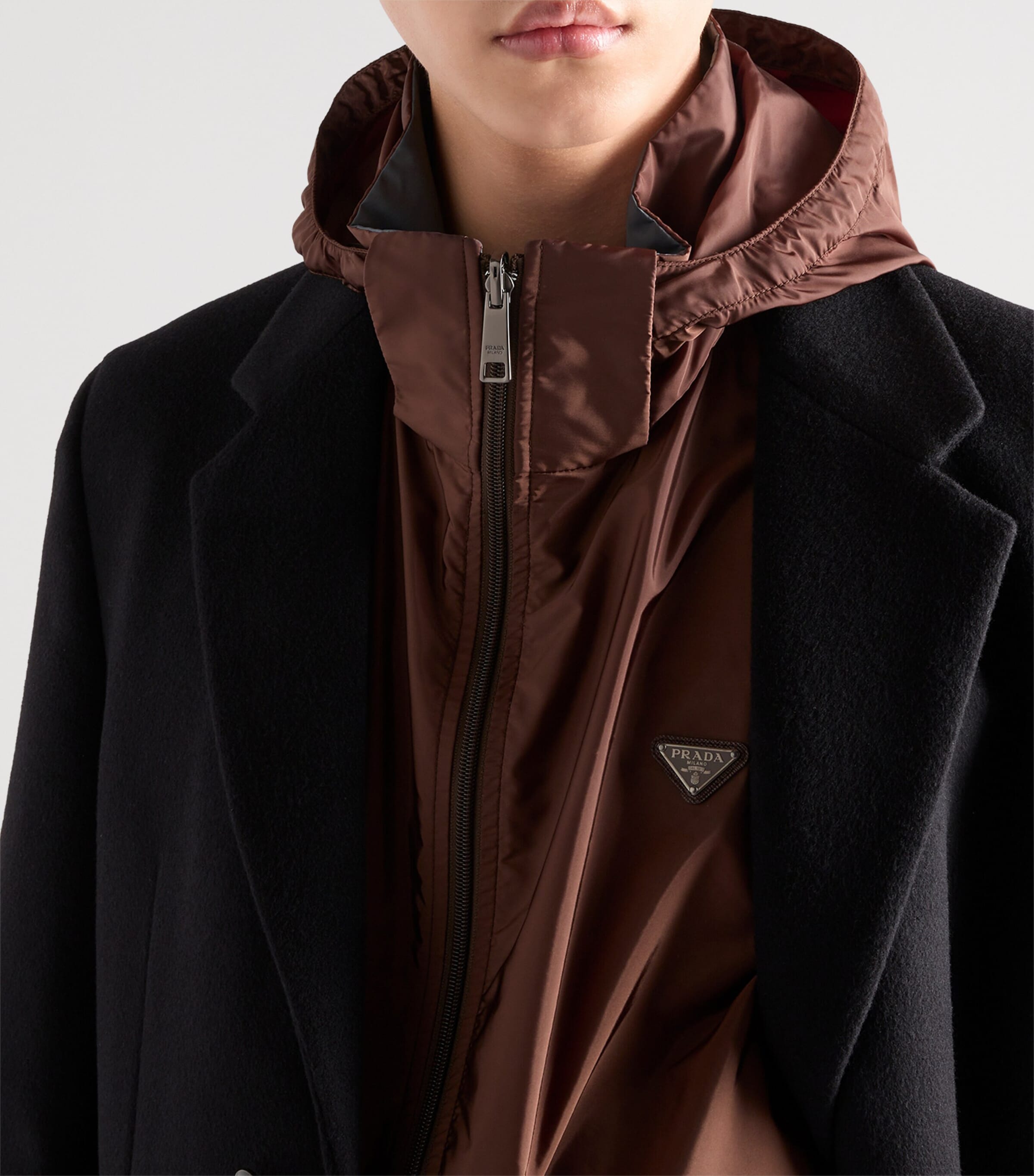 Prada Brown Re-Nylon Reversible Jacket | Harrods UK