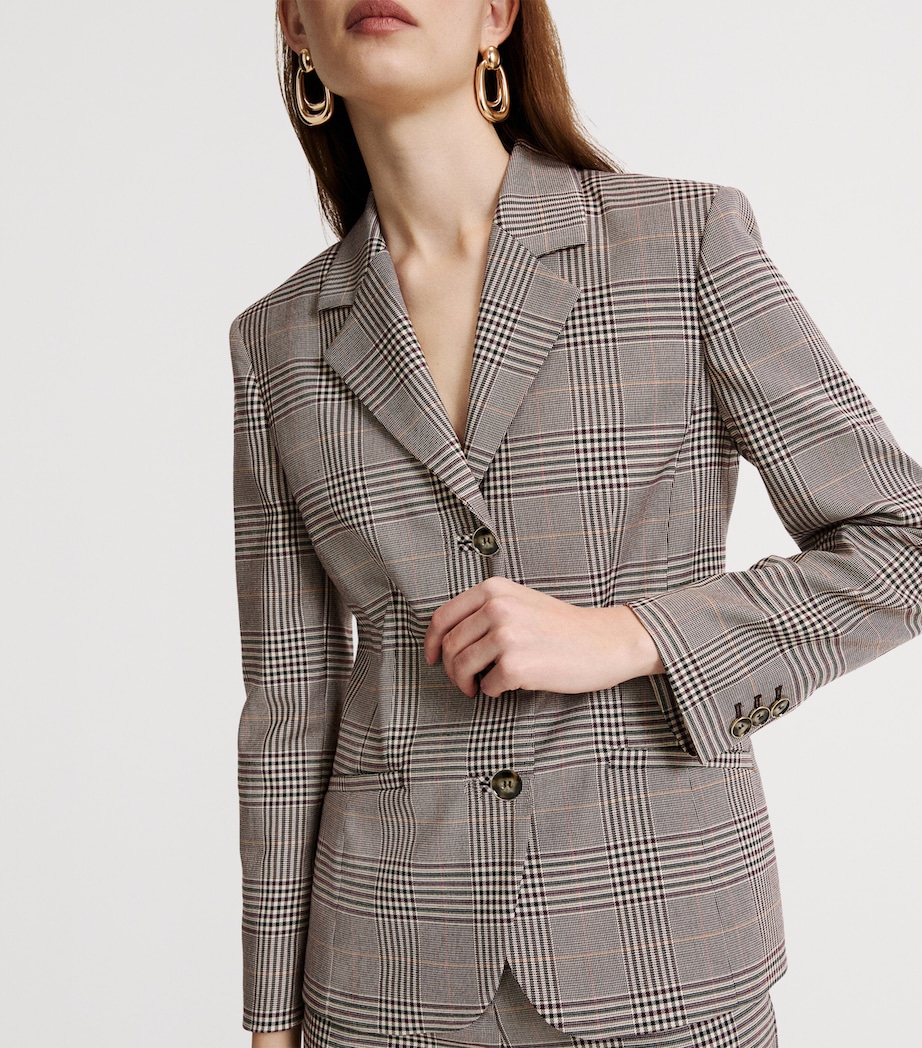 Marella Womens Check Blazer Chocolate Image 5