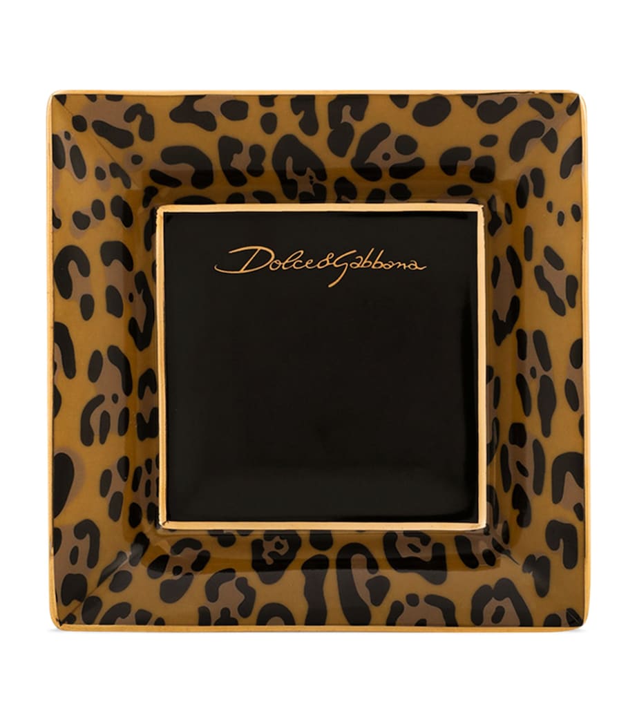 Porcelain Leopard Decorative Square Plate (10cm) UL003-LEOPARDO Image 1