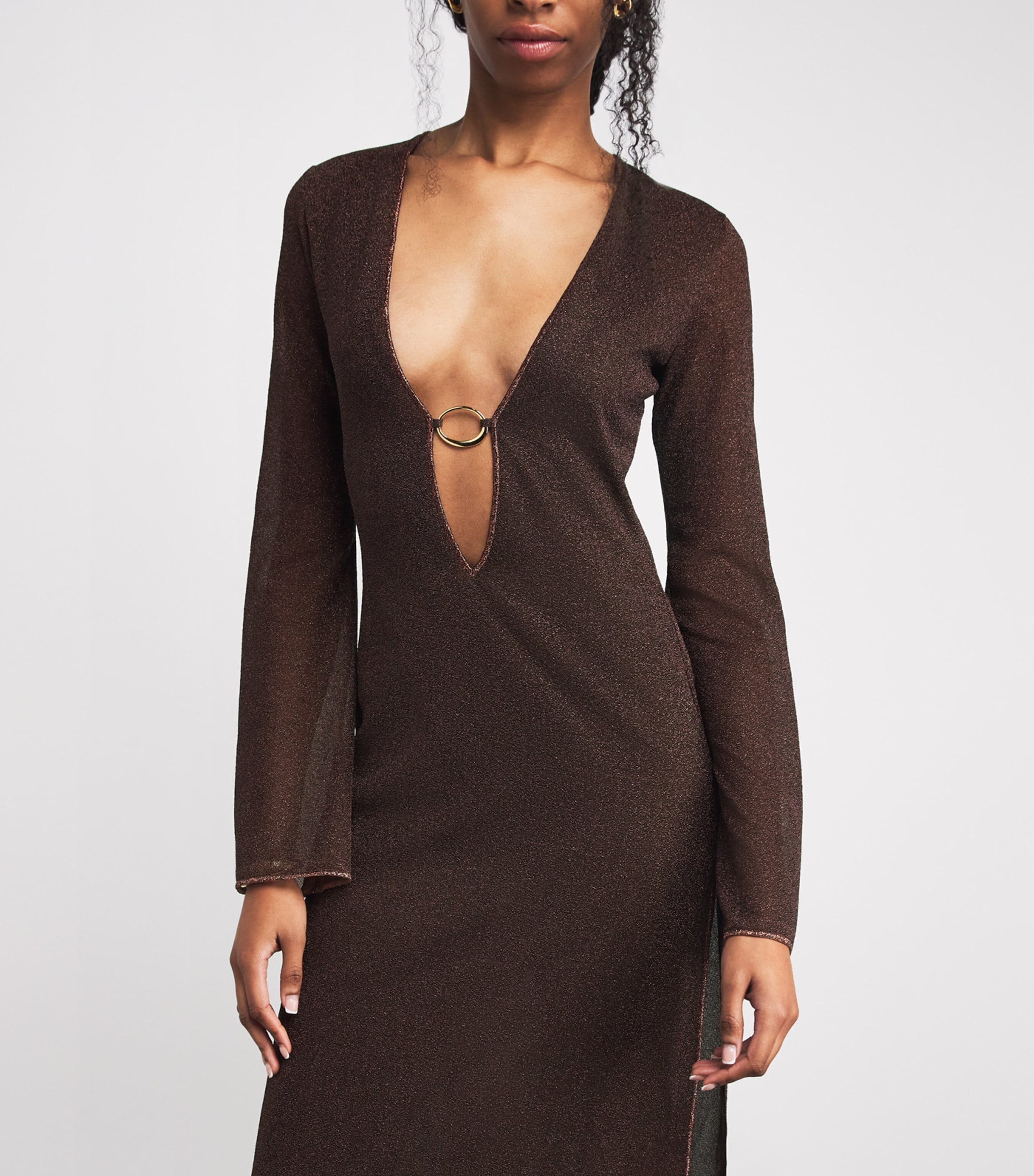 O-Ring Lumière Kaftan Maxi Dress CHOCOLATE Image 4