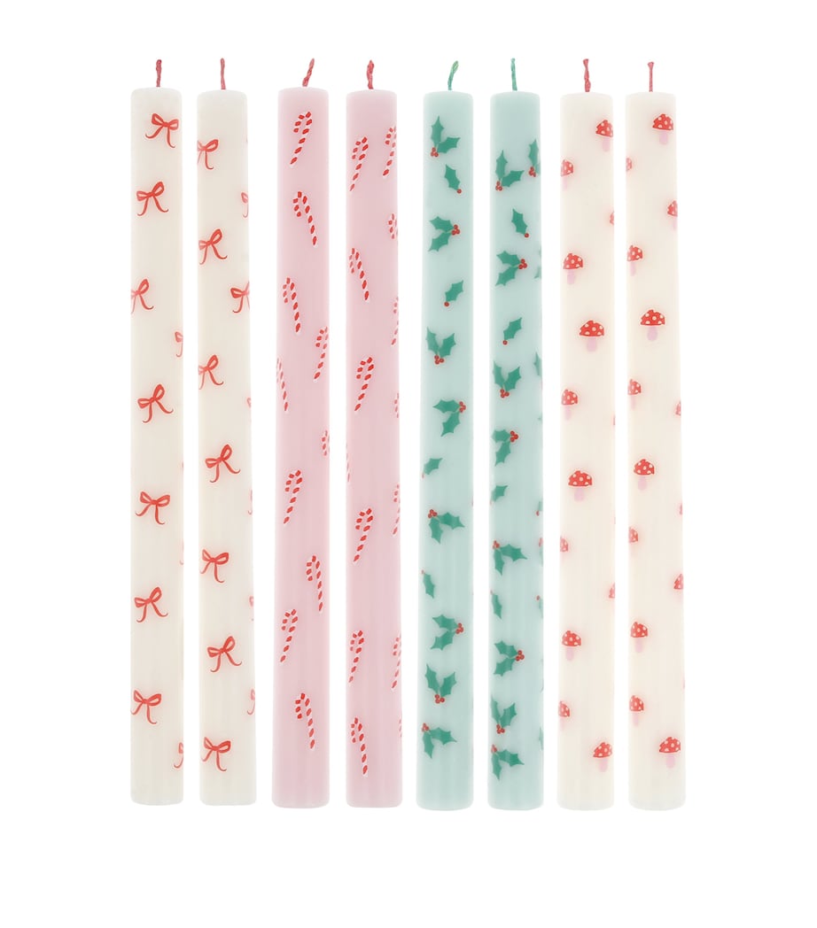 Festive Pattern Candles (Set of 8) MULTICOLORED Image 2