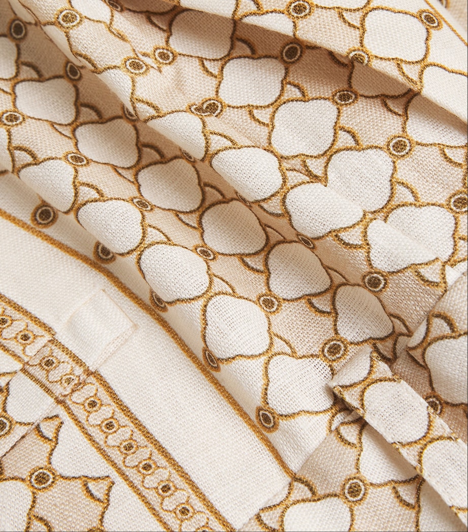 Linen Geometric Crop Wide-Leg Trousers CGPT/CREAM GEO PRINT Image 6