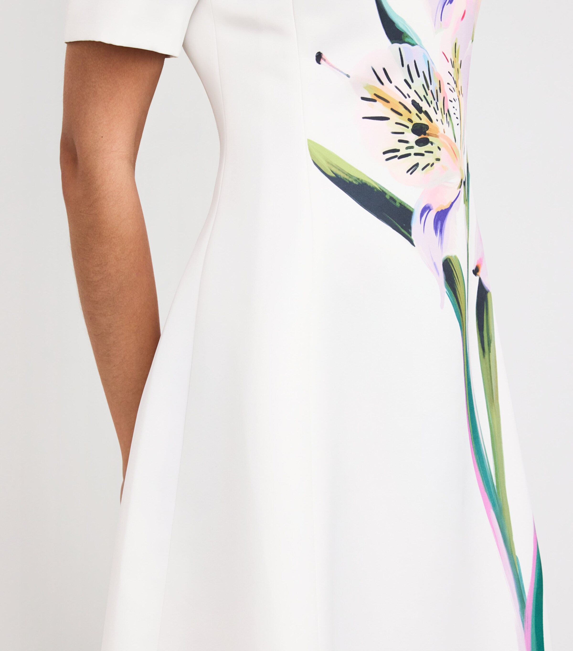 LEO LIN Multi Satin Floral Caroline Midi Dress | Harrods US