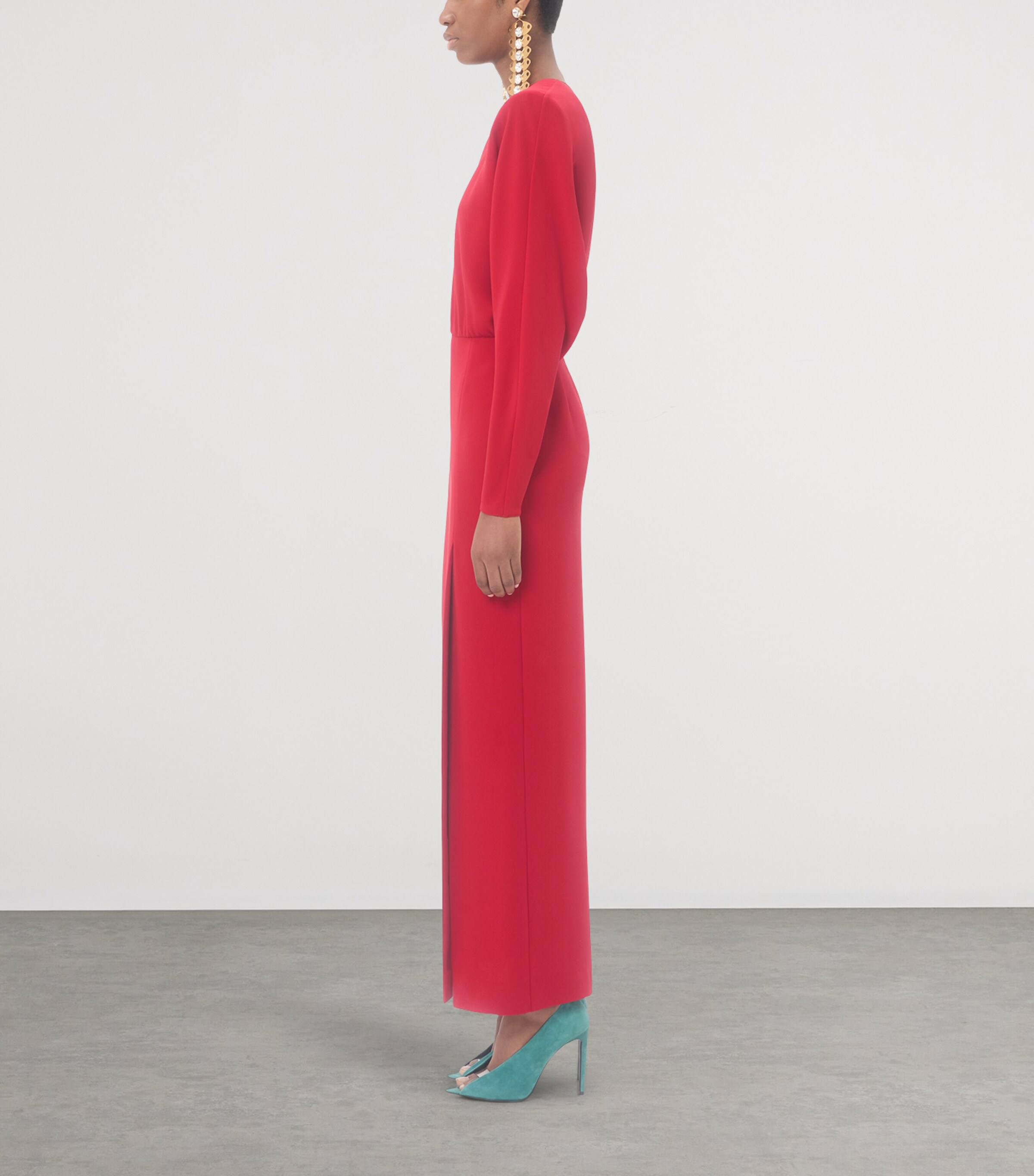 Valentino Womens Silk Slit Midi Dress Image 3