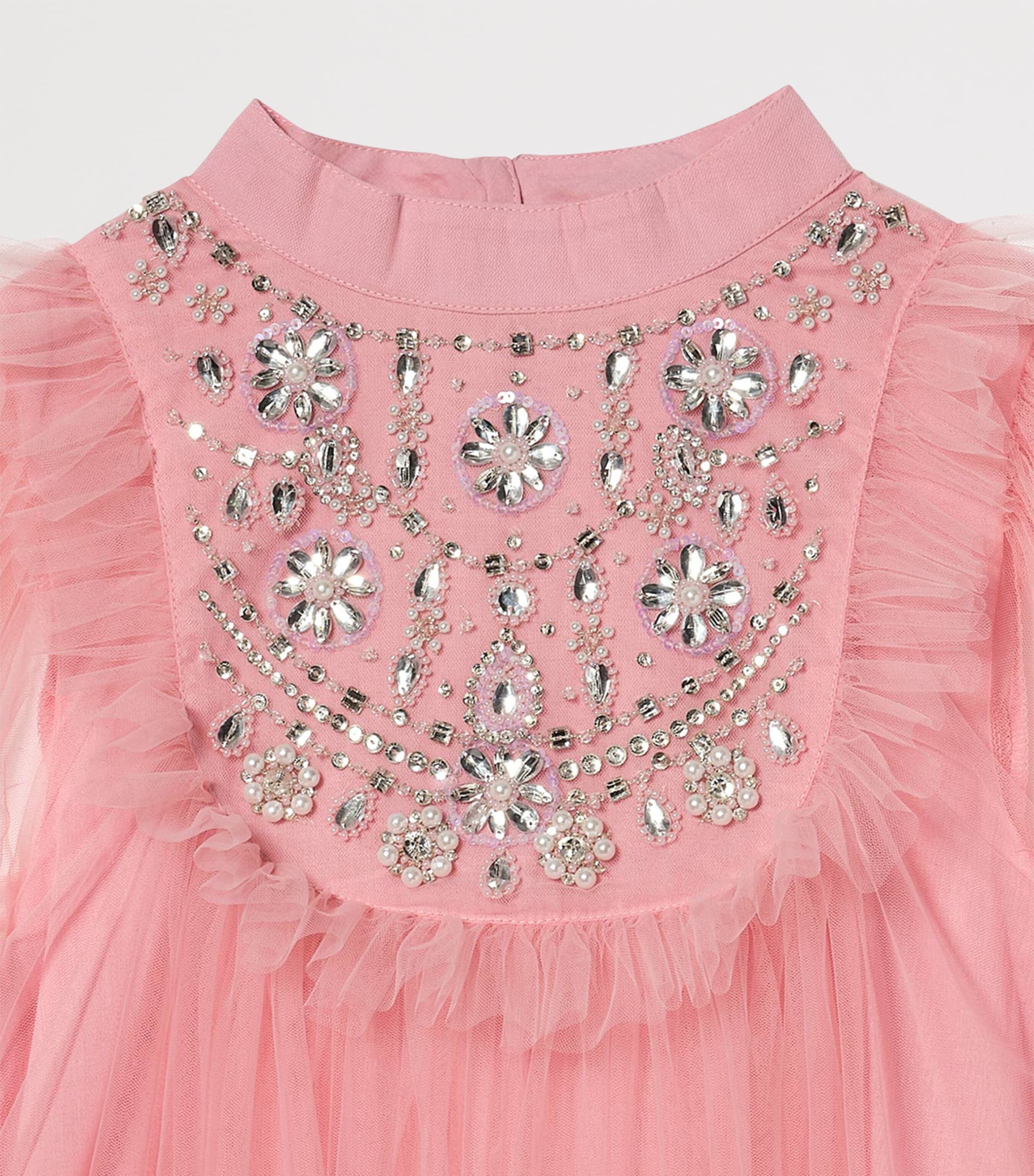 Tutu Du Monde Embellished Tumon Almas Dress (12-14 Years) Peach Blush Image 4