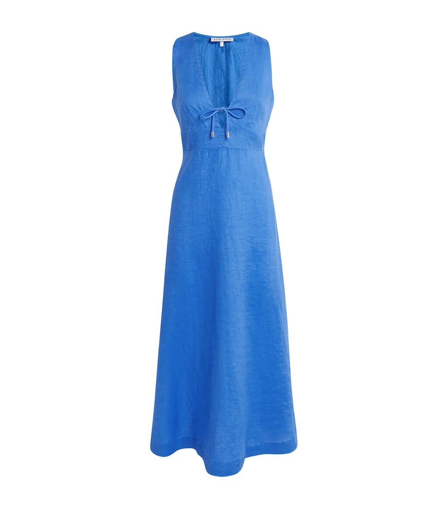Linen Skyros Midi Dress BLU-BLU/LINEN Image 1