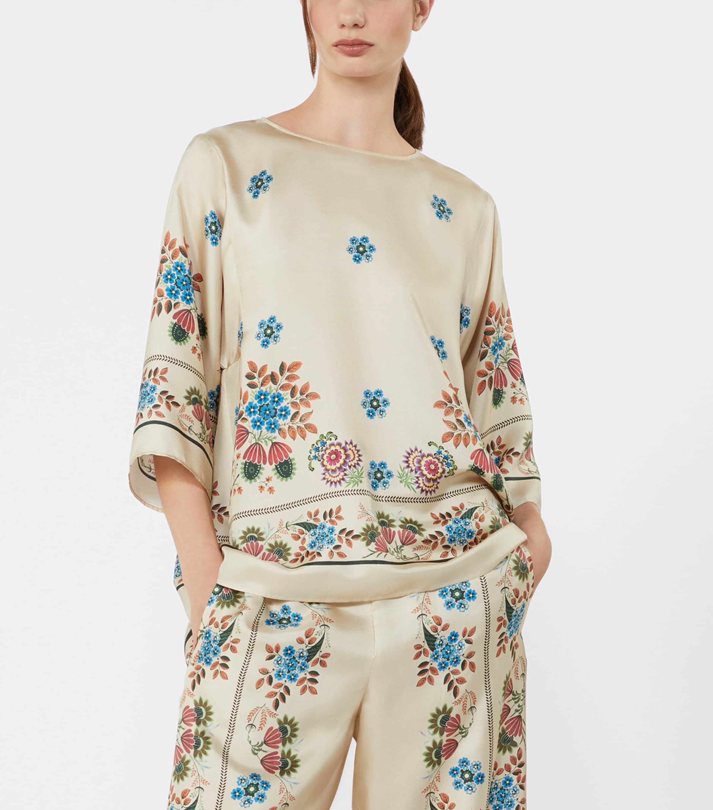 Weekend Max Mara Womens Silk Printed Blouse Ivory Image 5