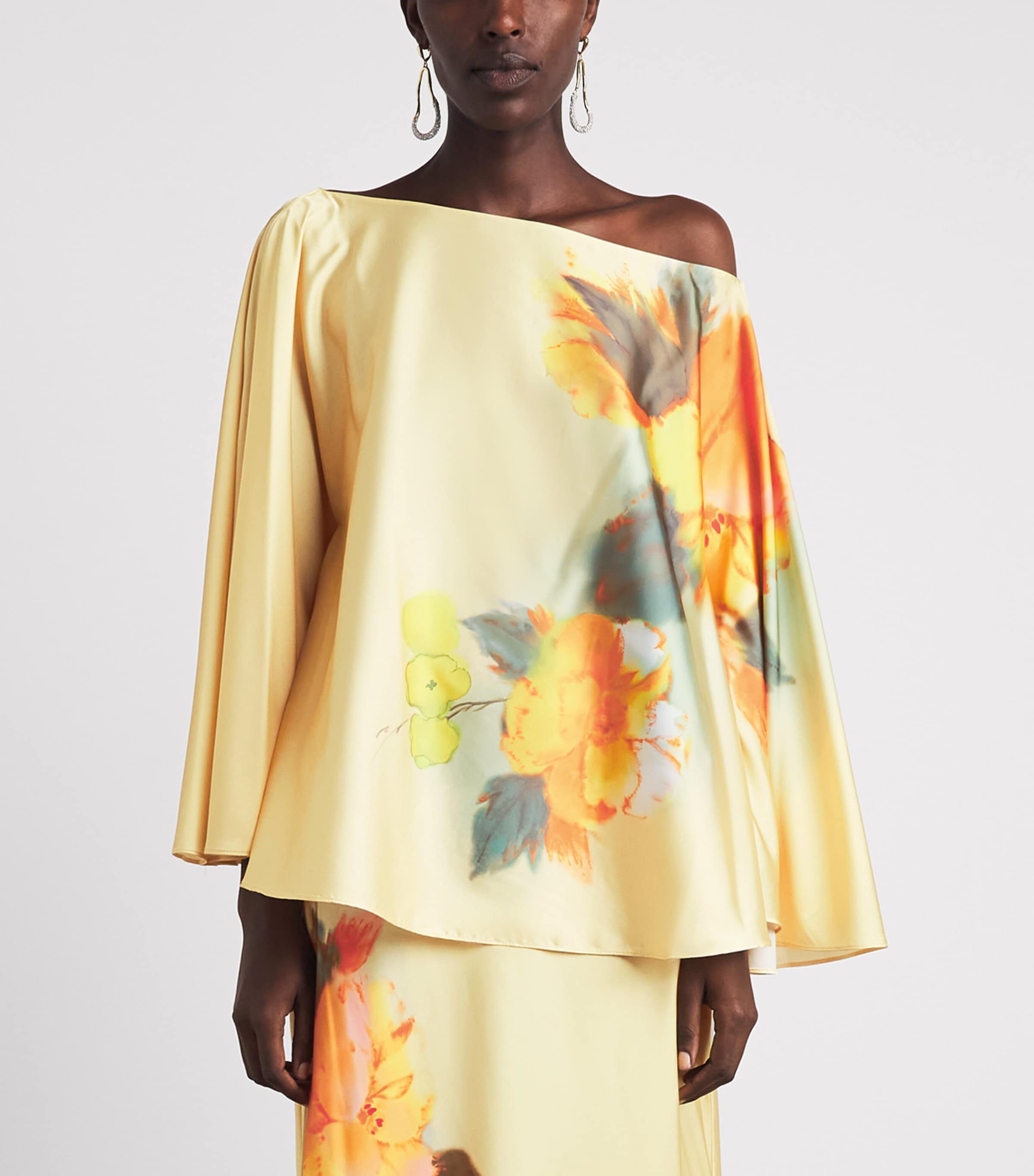Cinq A Sept Womens Watercolour Floral Carole Top Smoke Sand Multi Image 4