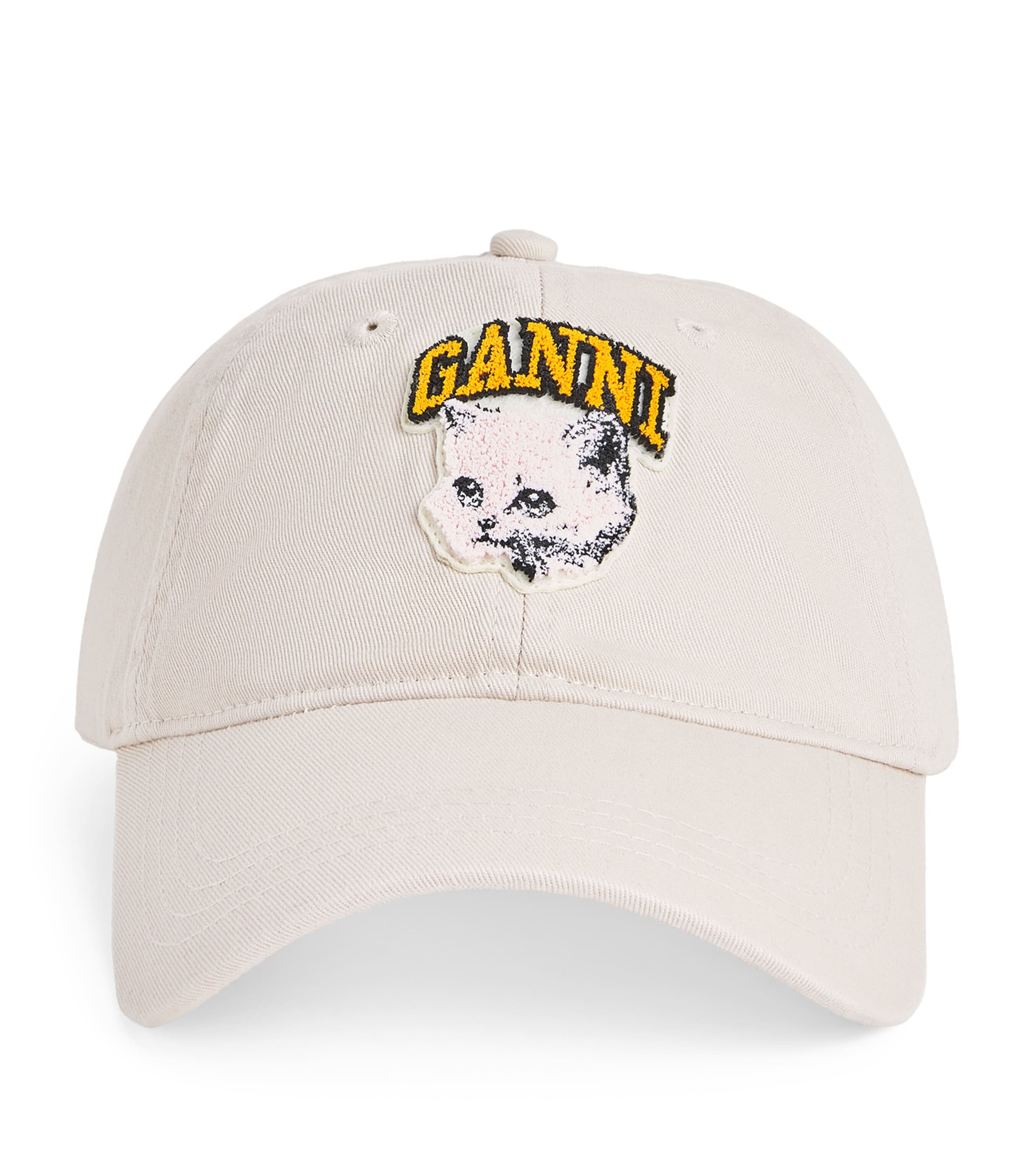 GANNI Organic Cotton Appliqué Baseball Cap | Women Accessories | Hats | Women New In | Womens Accessories | Designers | Ganni | Caps