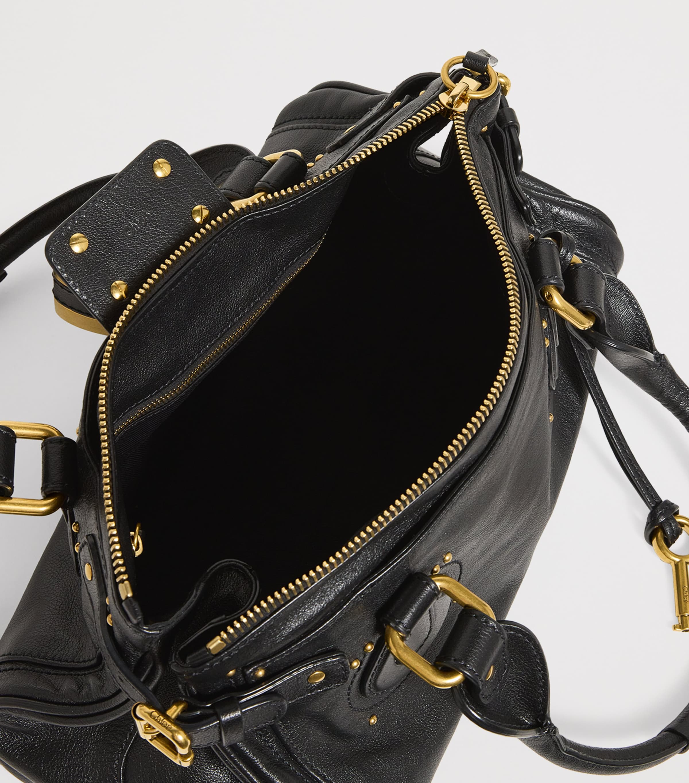 Leather Paddington Shoulder Bag BLACK Image 6
