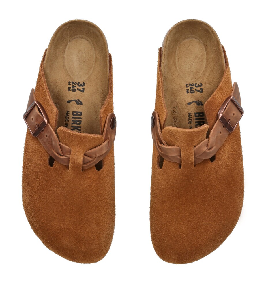 Suede Boston Braid Clogs TAN Image 4