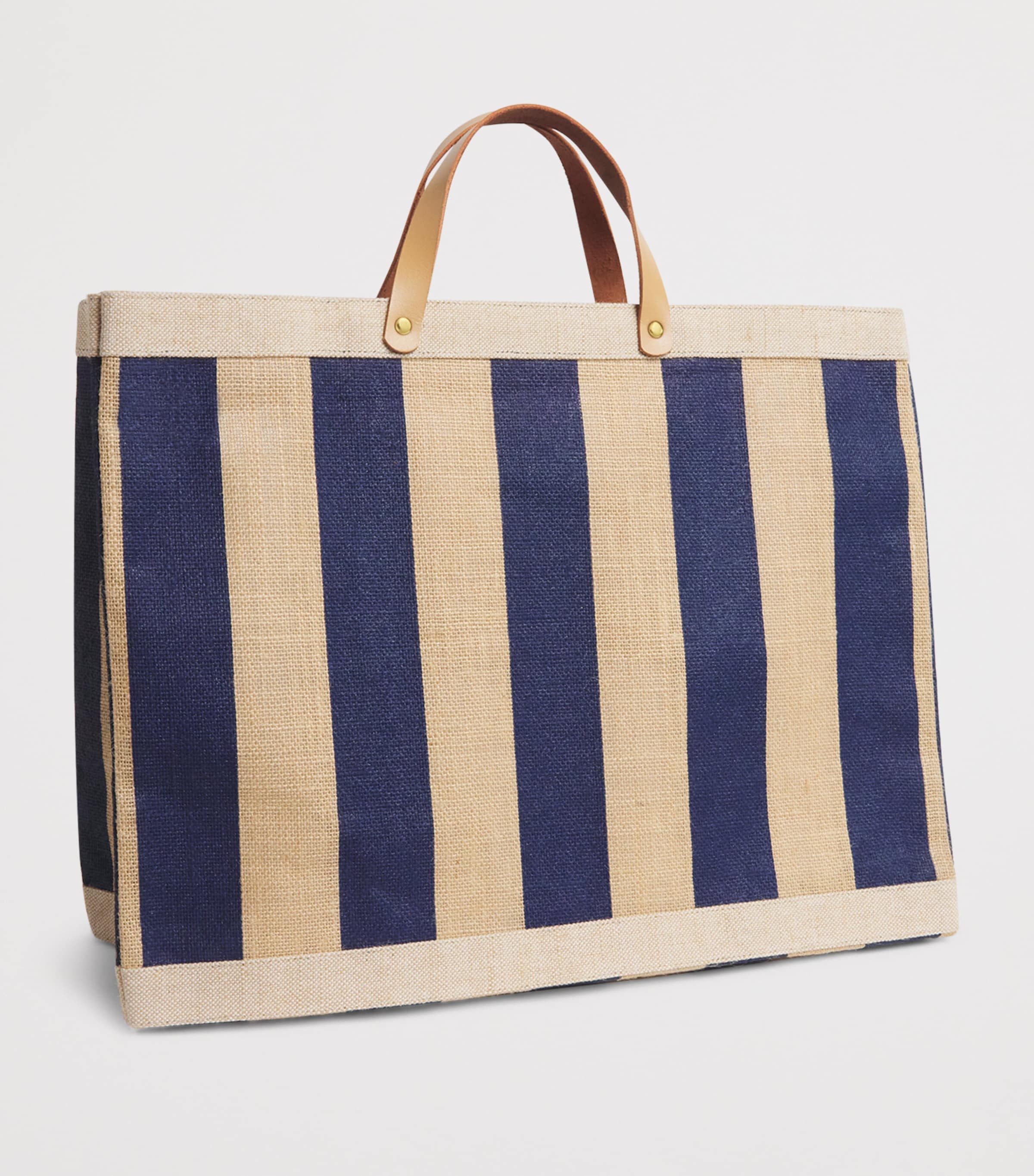 Large Canvas Stripe Knightsbridge Shopper Bag BLUE Image 2