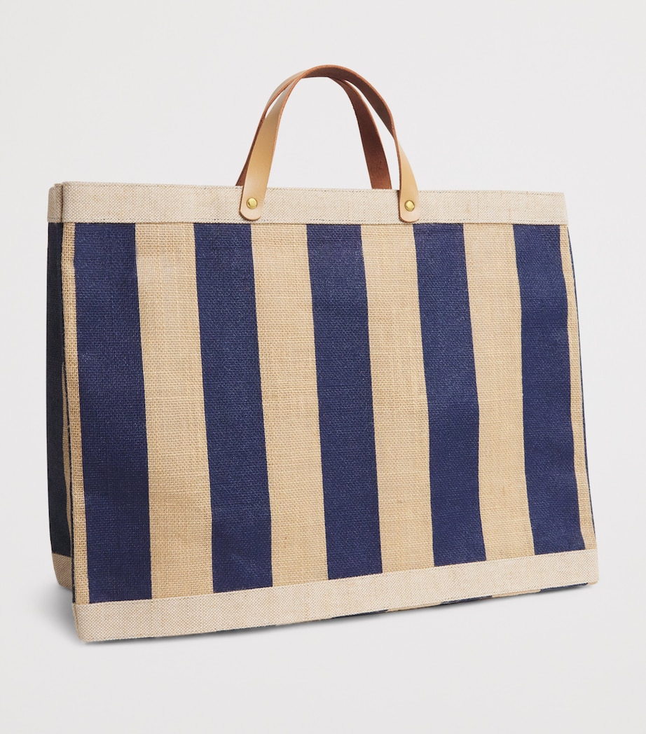 Large Canvas Stripe Knightsbridge Shopper Bag BLUE Image 2