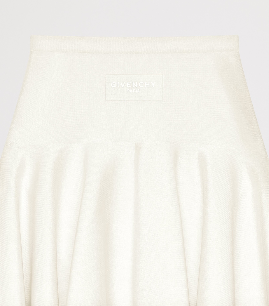 Knitted Ruffled Mini Skirt IVORY Image 3