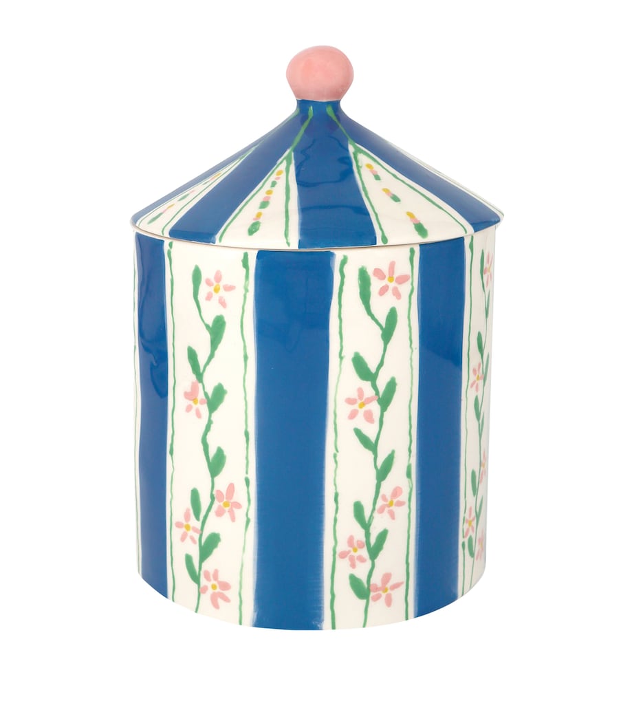 Earthenware Flower Storage Jar (23cm) BLUE Image 1