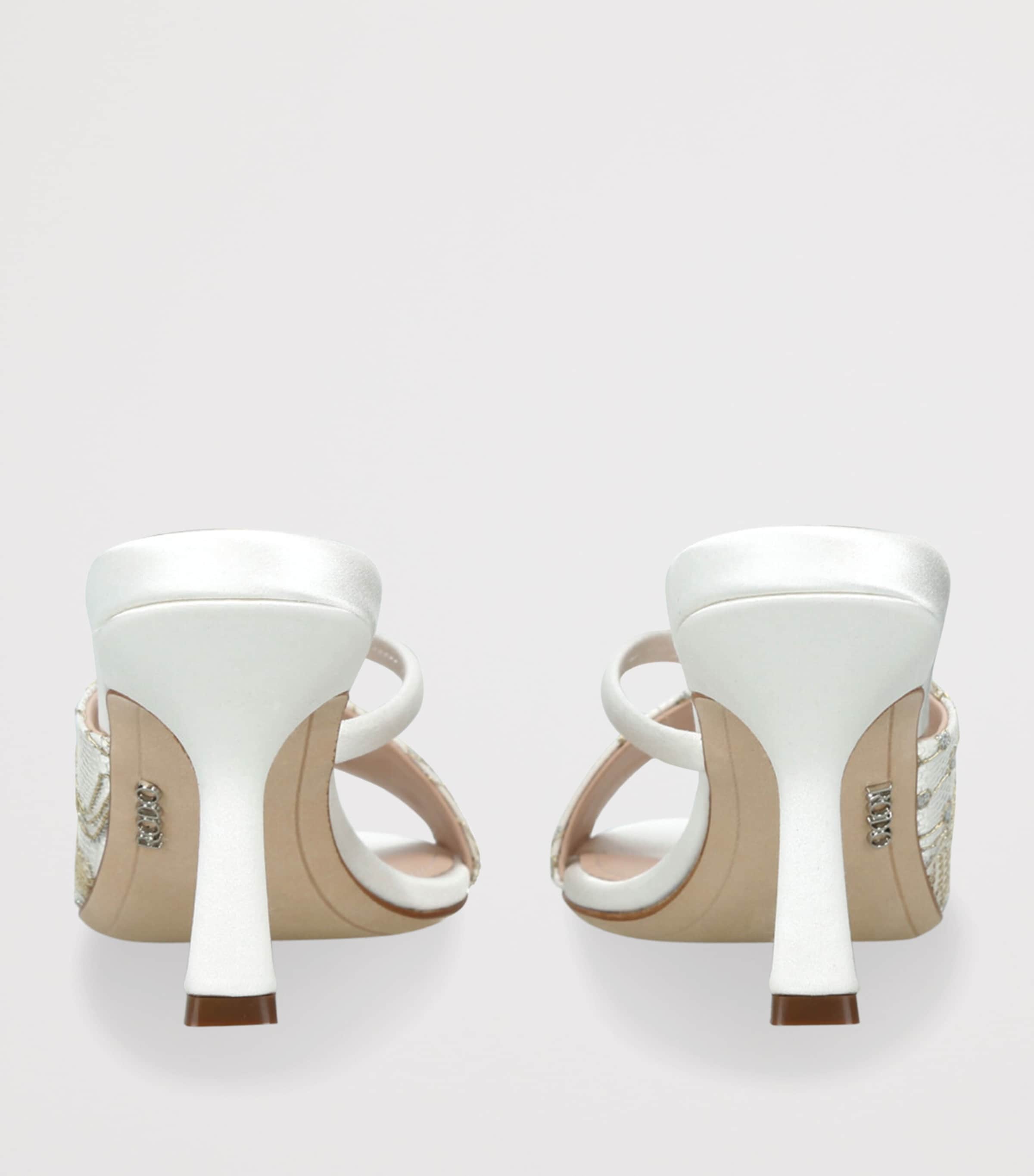 Rodo Embroidered Mabella Heeled Mules 55 Beige Comb Image 2