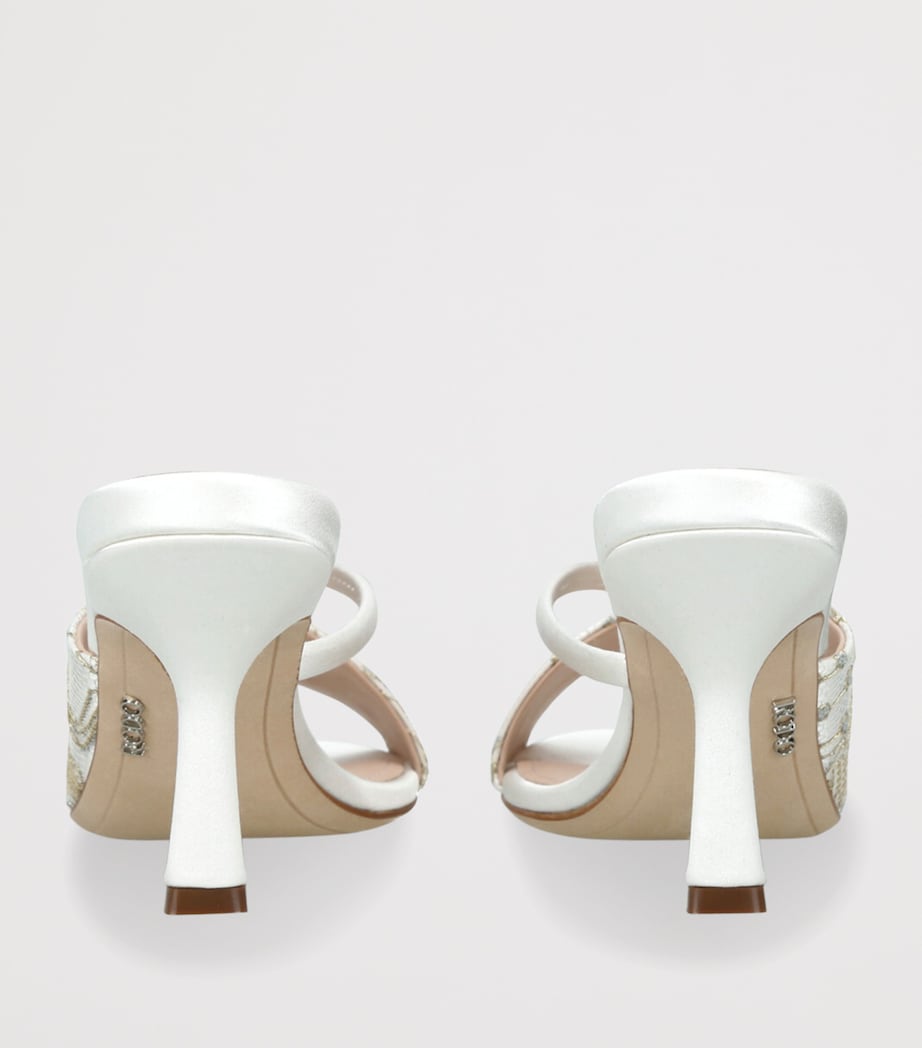 Rodo Embroidered Mabella Heeled Mules 55 Beige Comb Image 2