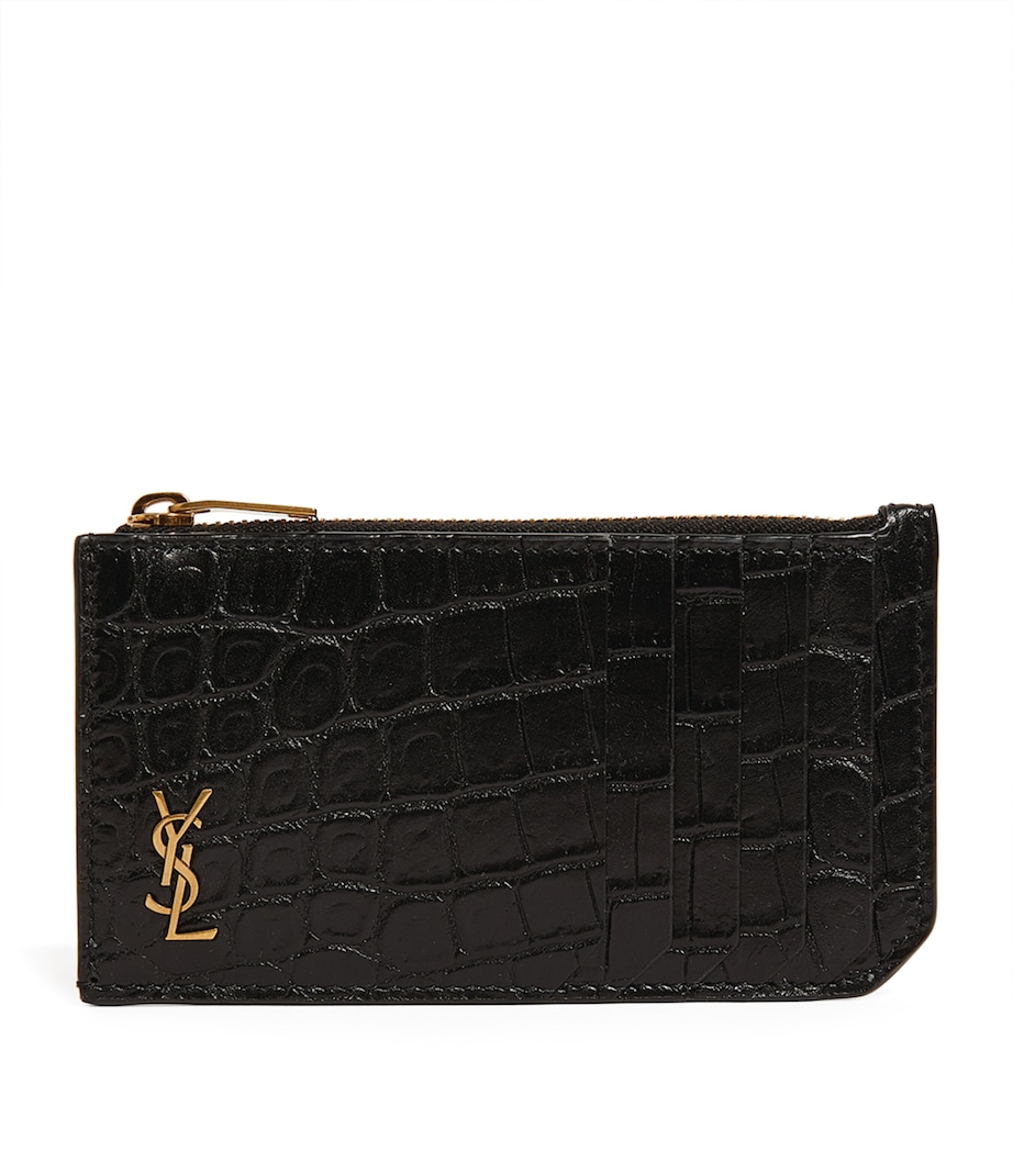 Croc-Embossed Monogram Card Holder 1000 Image 1
