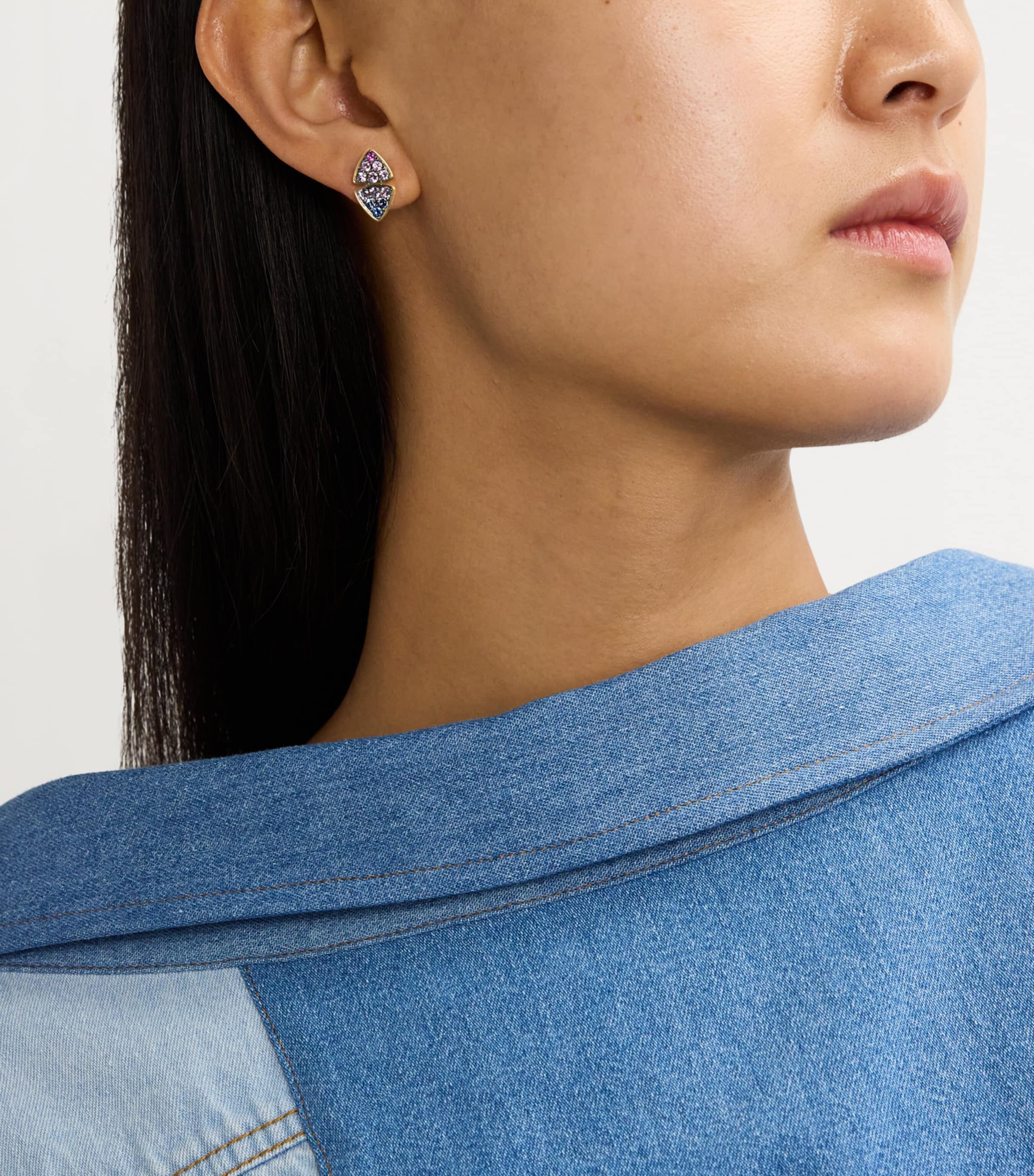 Yellow Gold and Sapphire Candy Sky Stud Earrings YELLOW GOLD Image 2