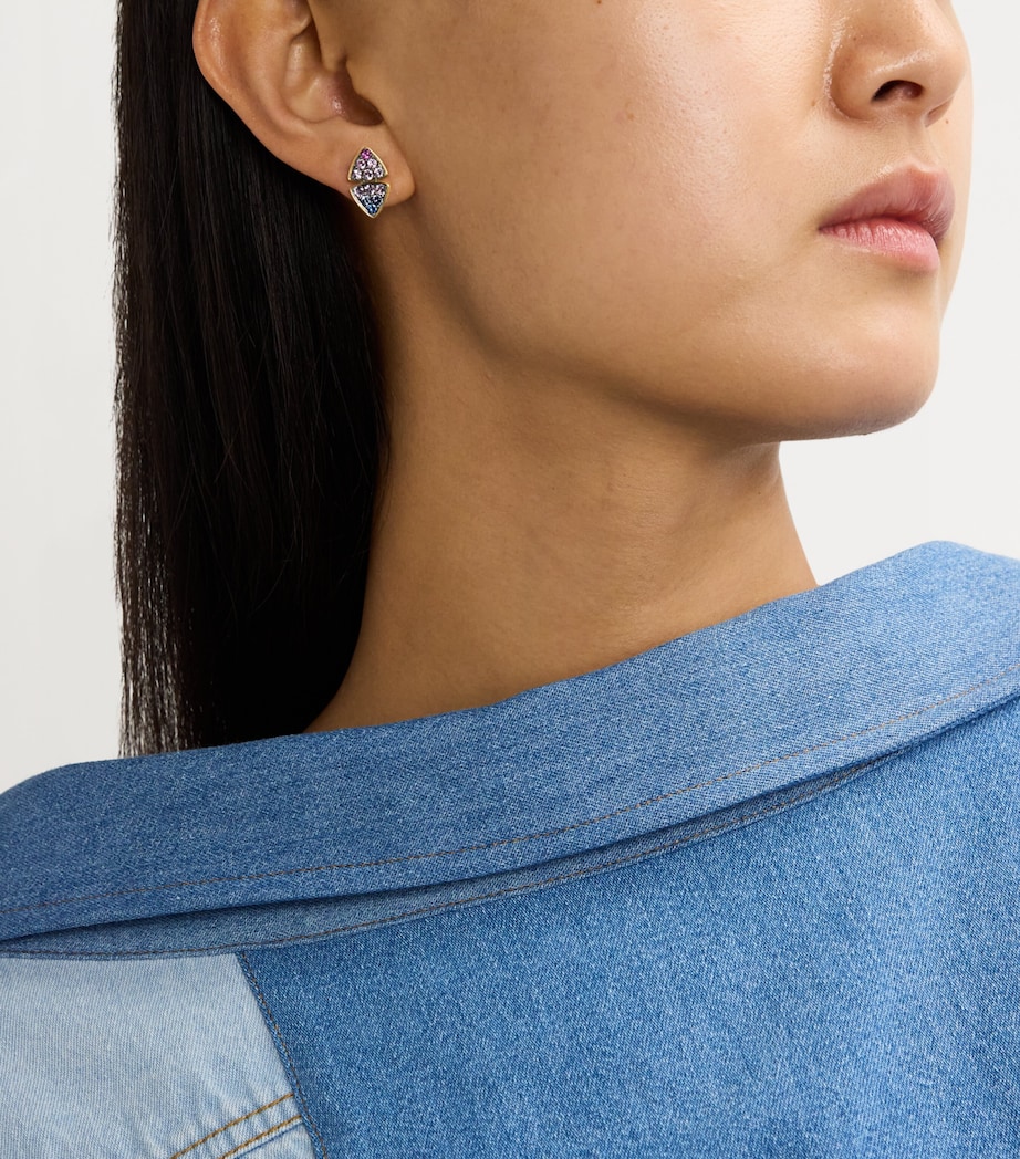 Yellow Gold and Sapphire Candy Sky Stud Earrings YELLOW GOLD Image 2