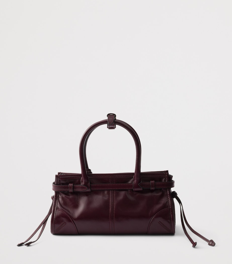 Prada Mini Leather Bonnie Shoulder Bag Burgundy Image 3