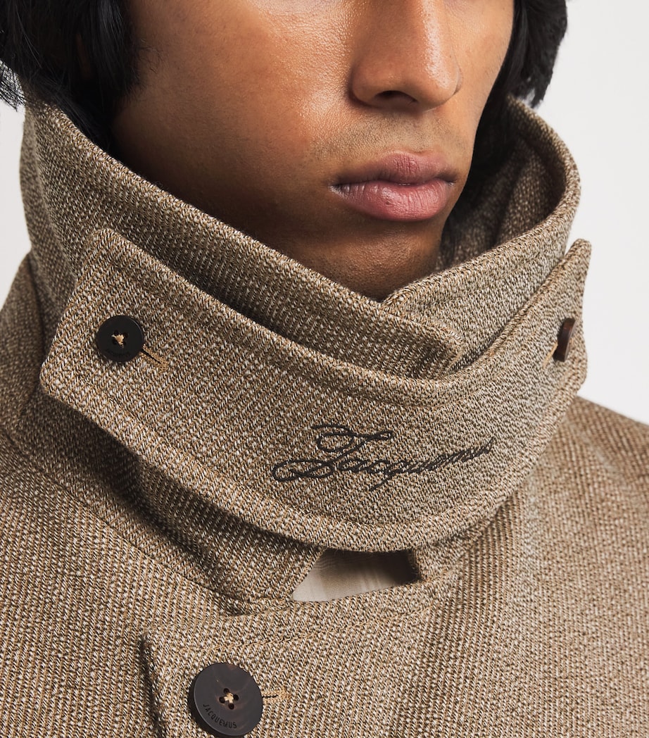 Jacquemus Mens Virgin Wool-Cotton Jacket Beige Image 6