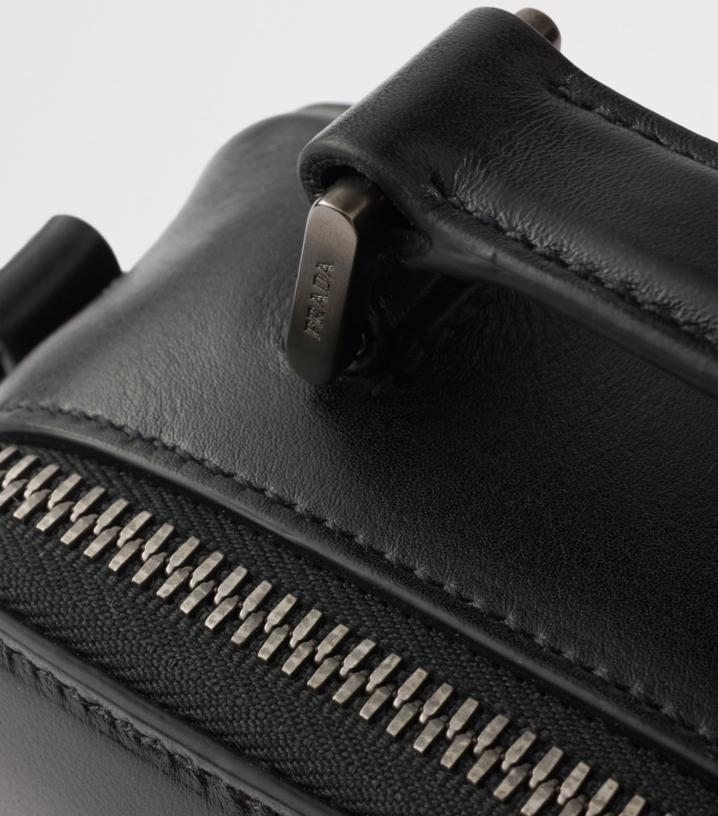 Prada Leather Brique Cross-Body Bag Black Image 6