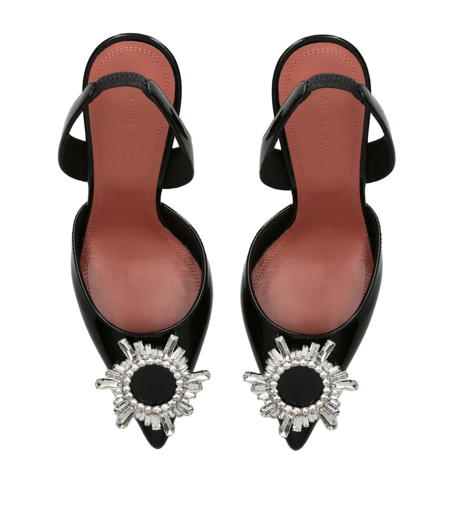 Leather Begum Slingback Pumps 95 BLACK Image 3