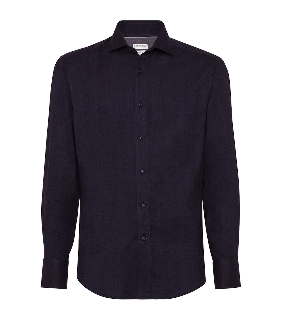 Stretch-Cotton Flannel Slim-Fit Shirt C019 Image 1