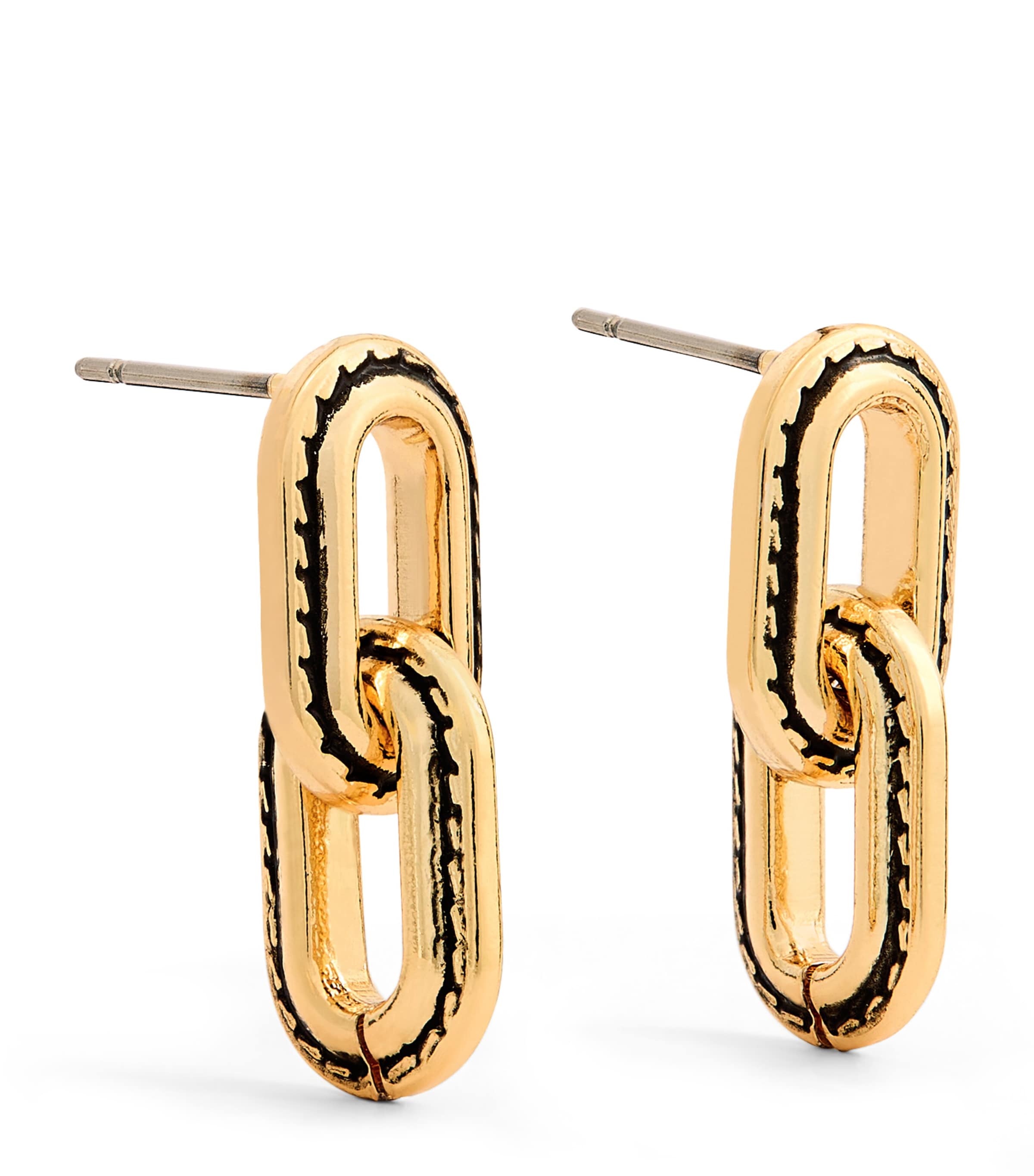 Coach Chain Link Earrings In Gold