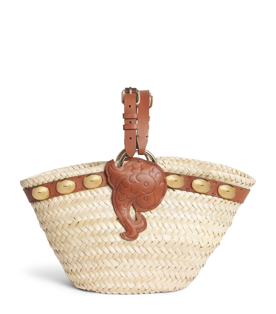 Straw Puccinella Bucket Bag