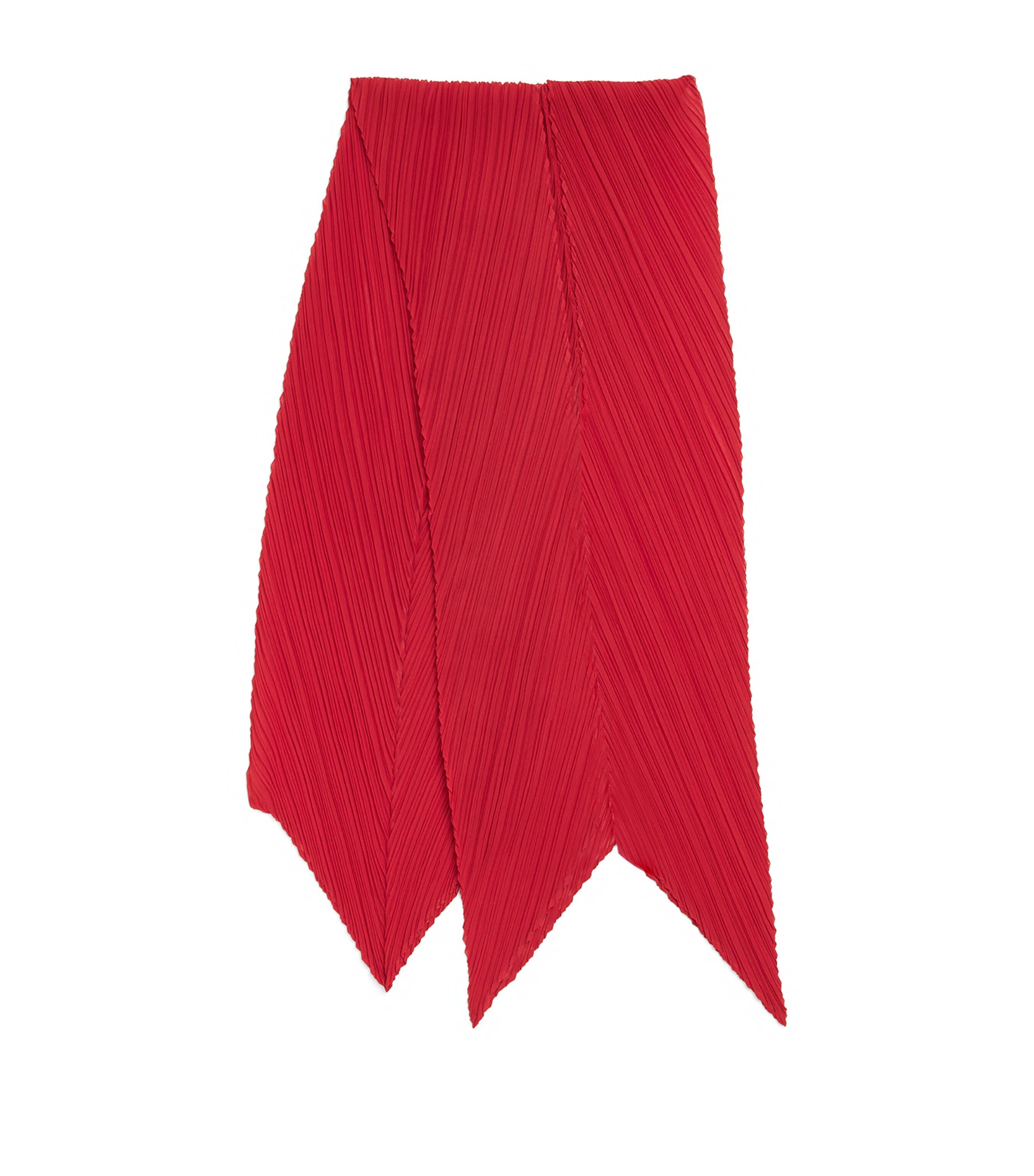 Issey Miyake Pleated Basics Scarf In Red