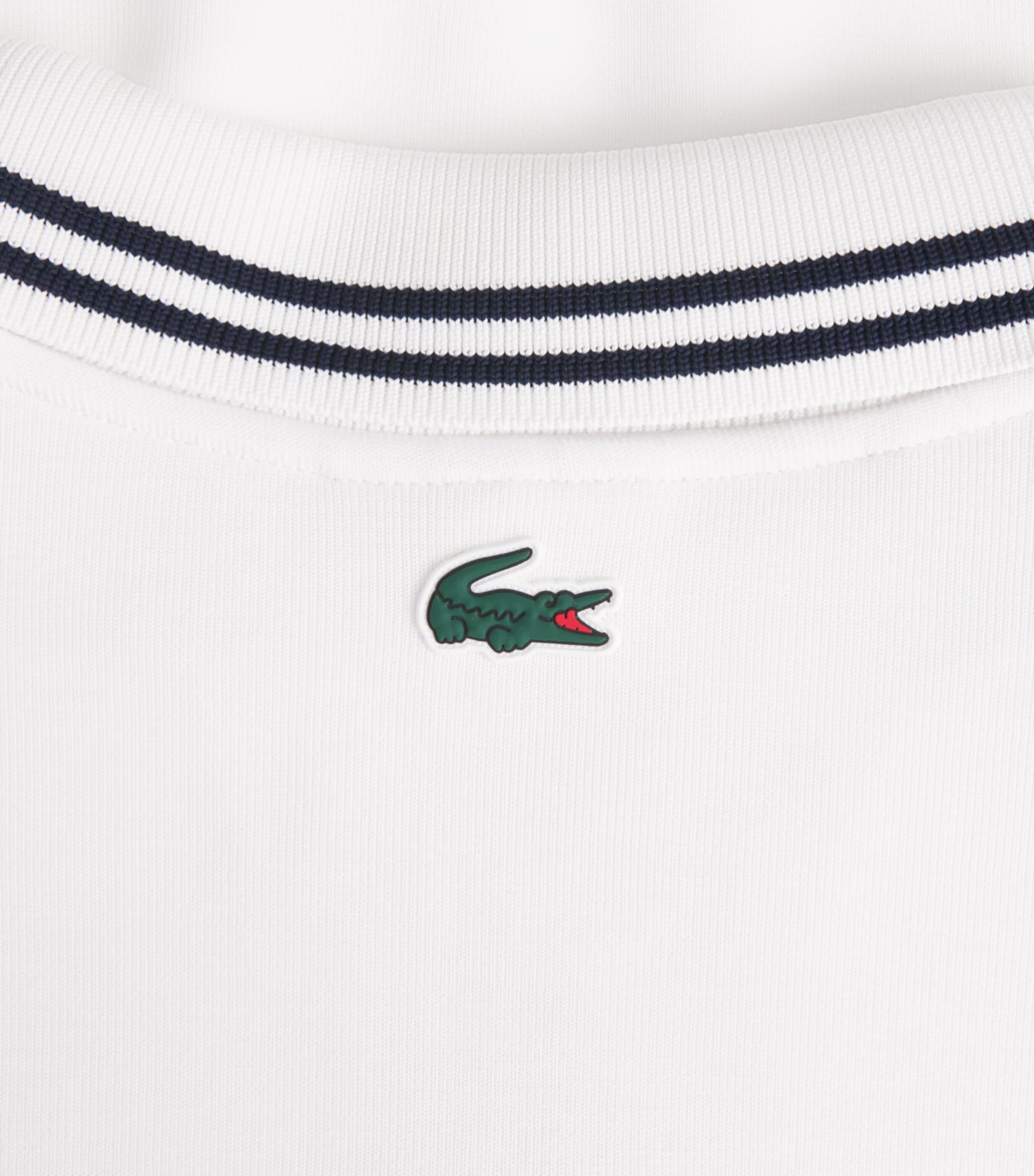 Lacoste Mens Tennis Heritage Polo Collar Quarter-Zip Sweatshirt White Image 6