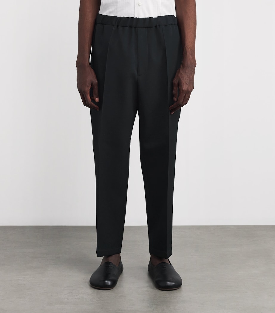 Wool Straight Trousers BLACK Image 3