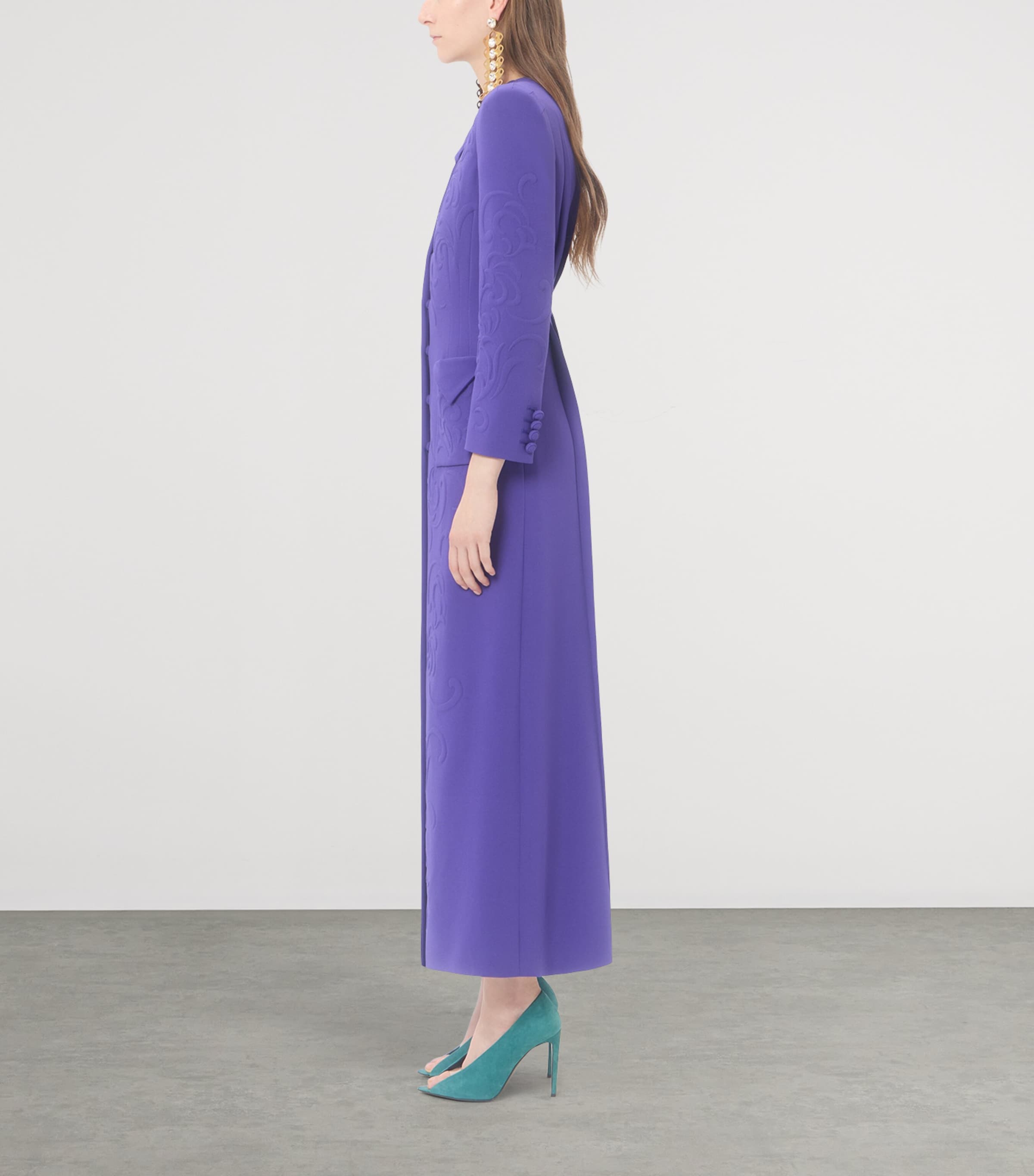 Valentino Womens Floral-Embroidered Coat Image 3