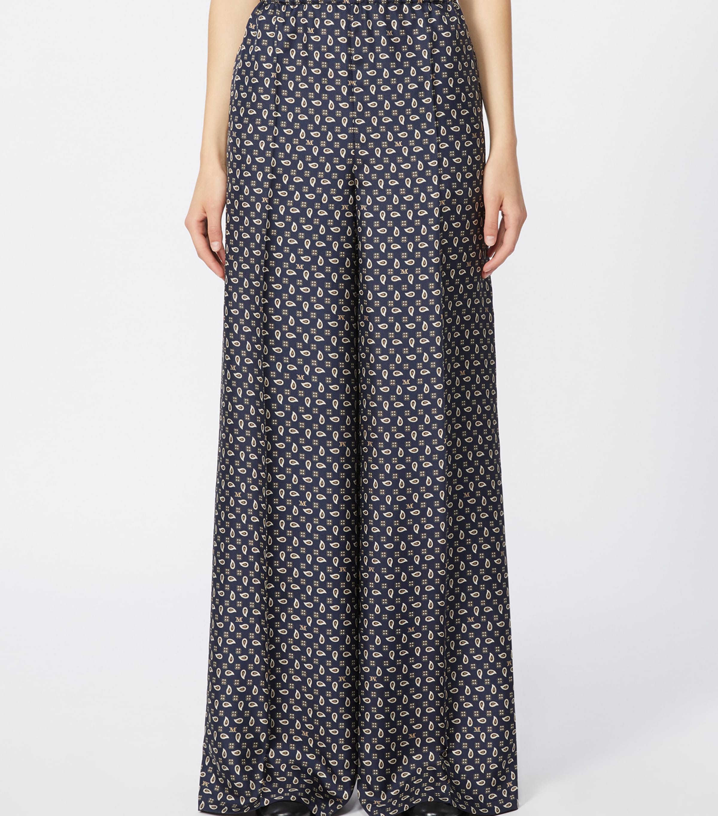 Silk Twill Printed Wide-Leg Trousers ULTRAMARINE Image 3