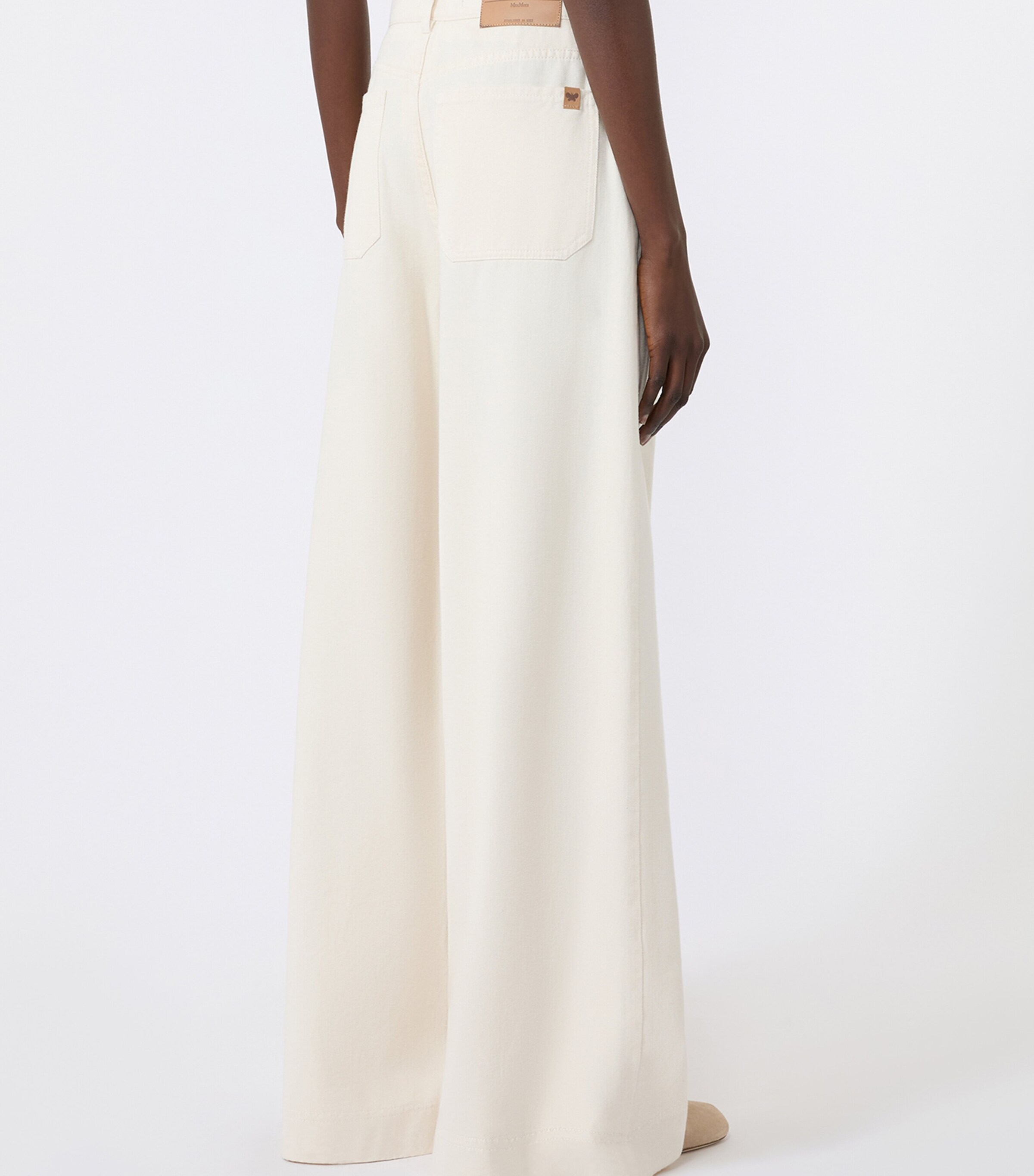 Weekend Max Mara Womens High-Rise Wide-Leg Jeans Ecru Image 4
