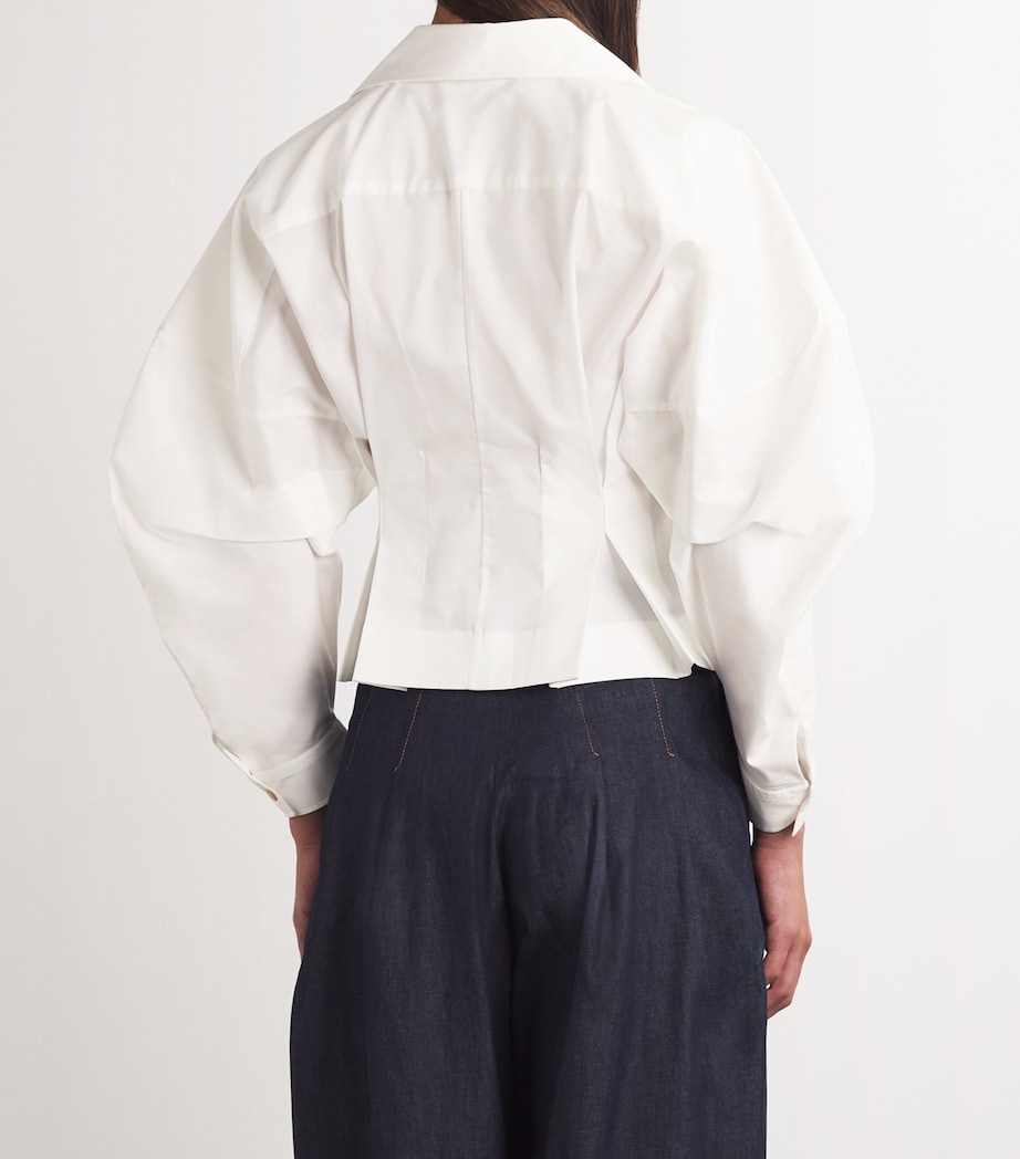 Palmer//Harding Womens Honesty Opens Shirt White Cotton Twill Image 4