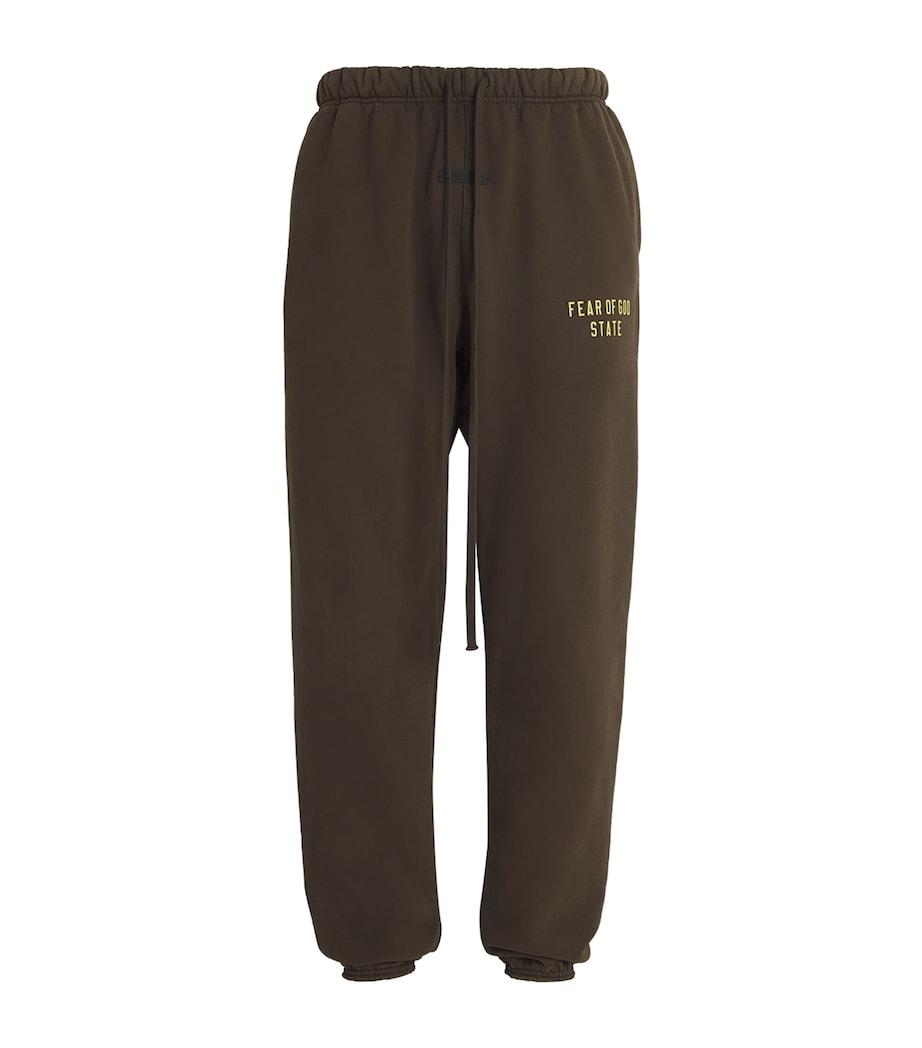 Cotton-Blend State Logo Print Sweatpants BROWN Image 1