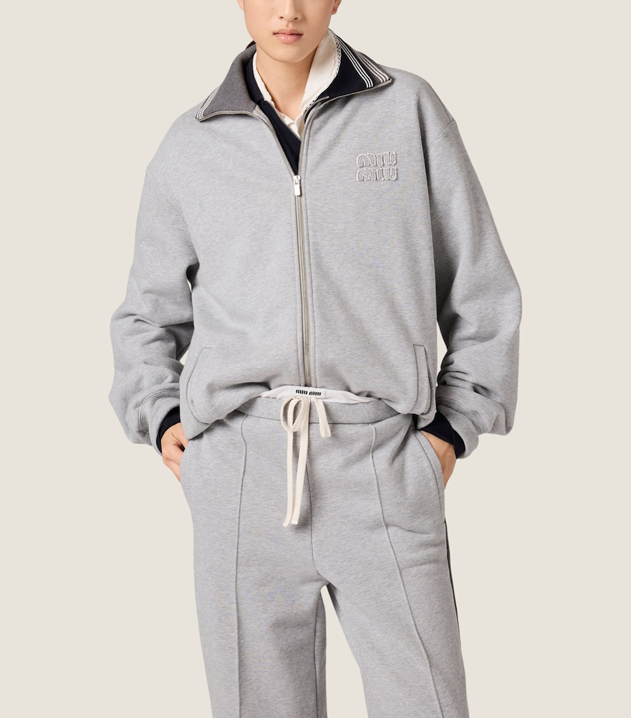 Cotton Fleece Logo Oversized Jacket F0031 Image 4