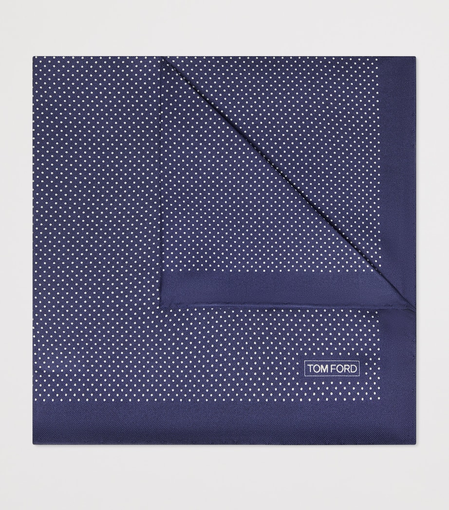 Silk Polka Dot Print Pocket Square UBV Image 2
