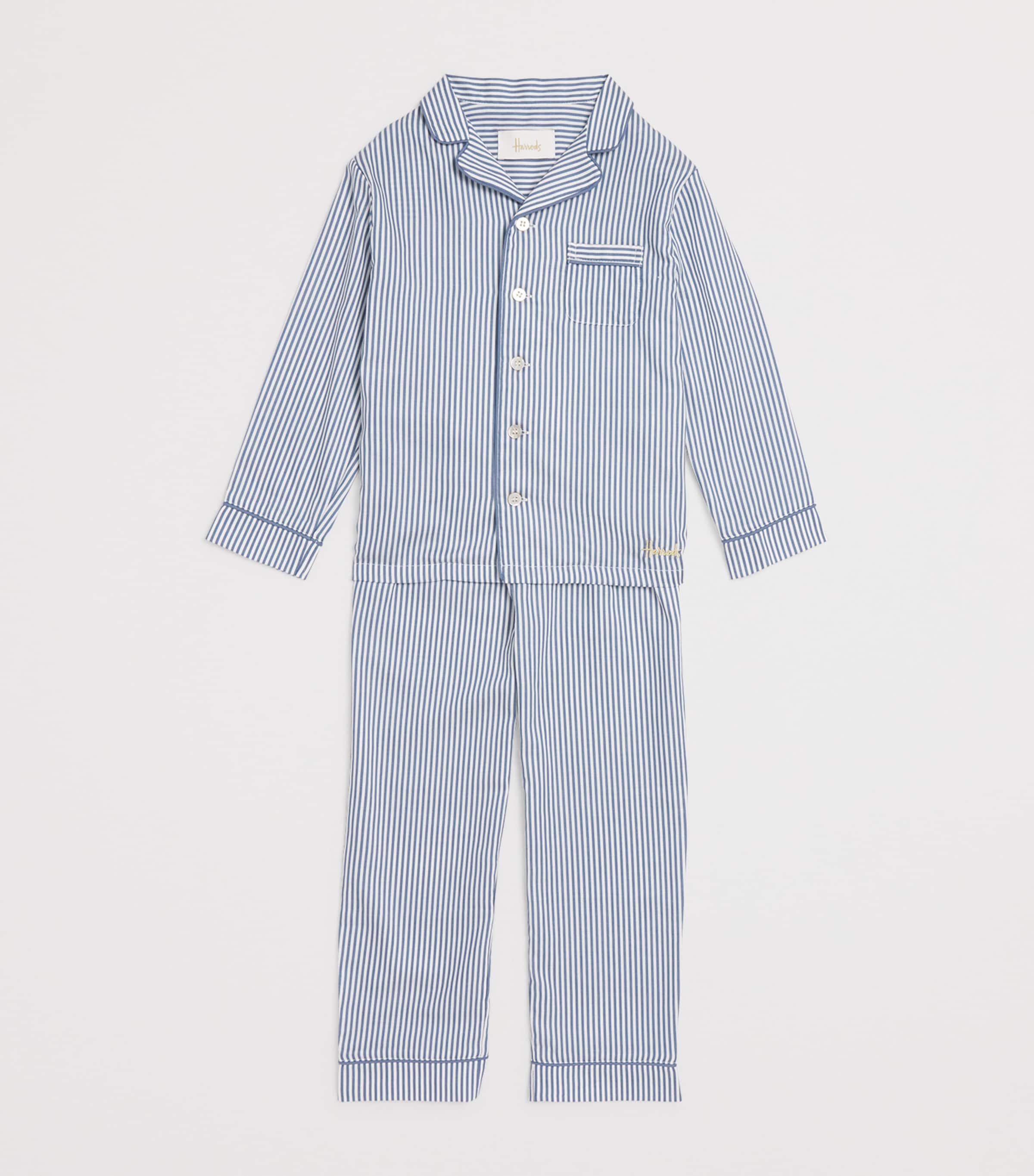Cotton Stripe Pyjama Set (2-8 Years) BLUE Image 3